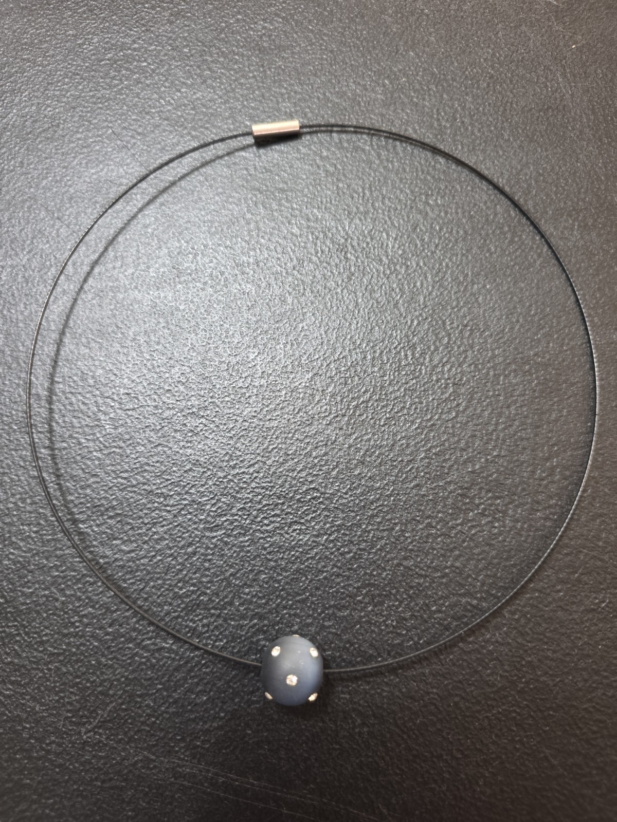 Vintage Te No Germany Floating Bead Wire Choker Necklace 1990 High End
