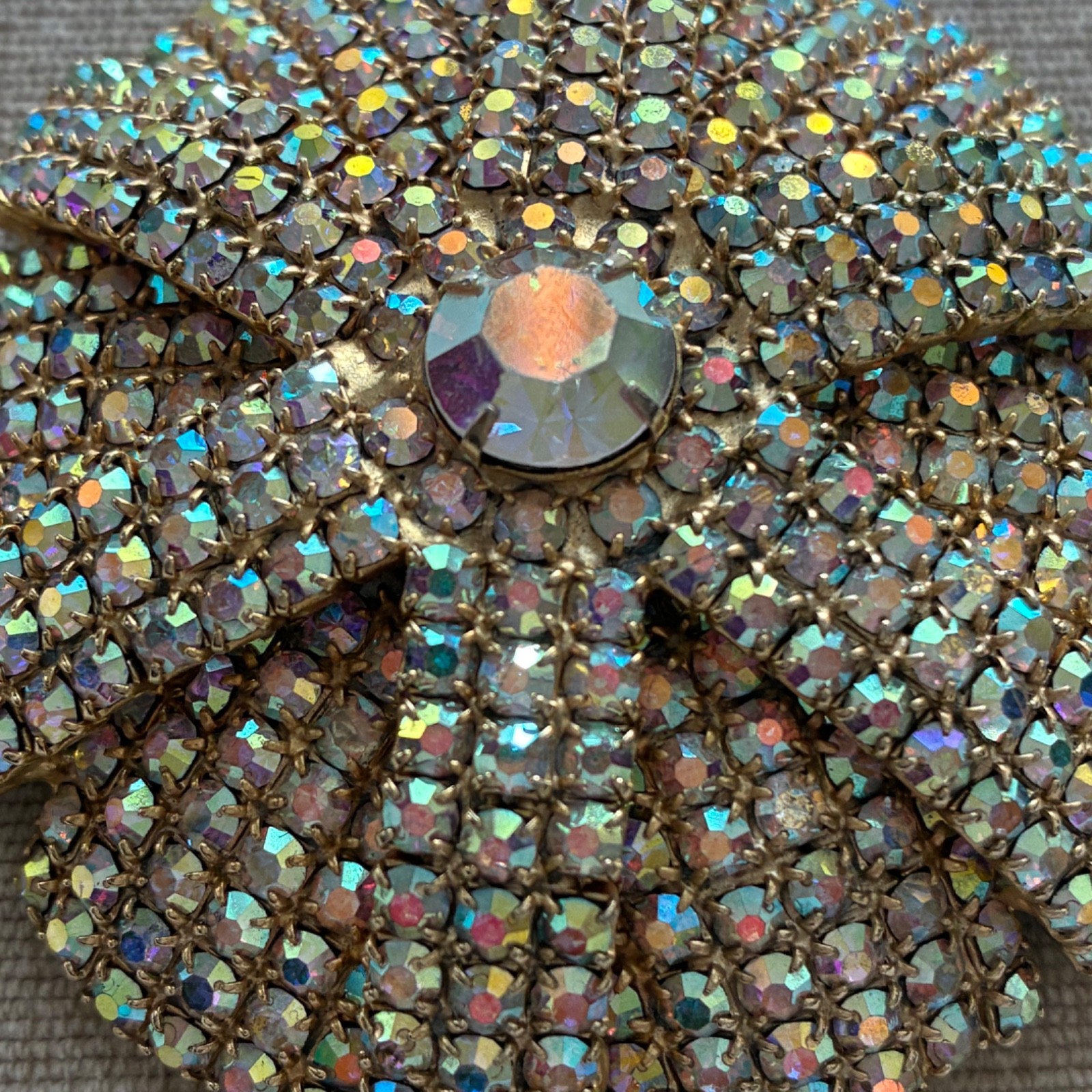 Vintage AB Crystal Brooch Pin Brooch