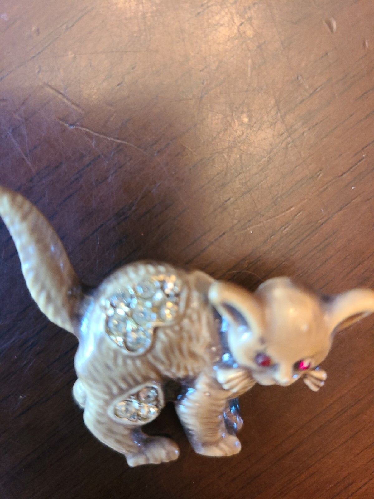 Vintage Brown Tone Rhinestone Pin Brooch, See Pictures, A Little Creepy, LOL