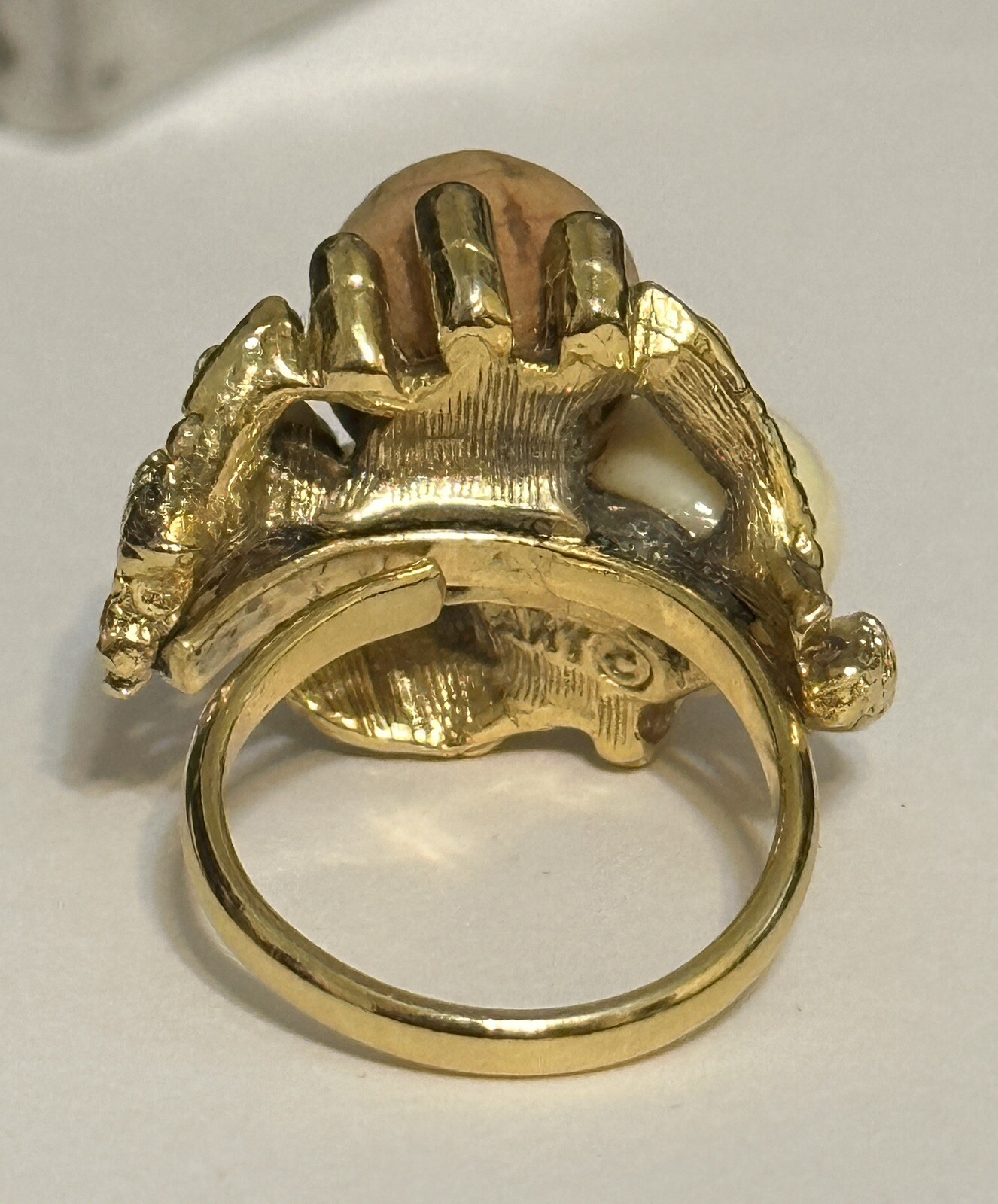 Signed ART Goldtone Nautical Beach Theme Adjustable Ring