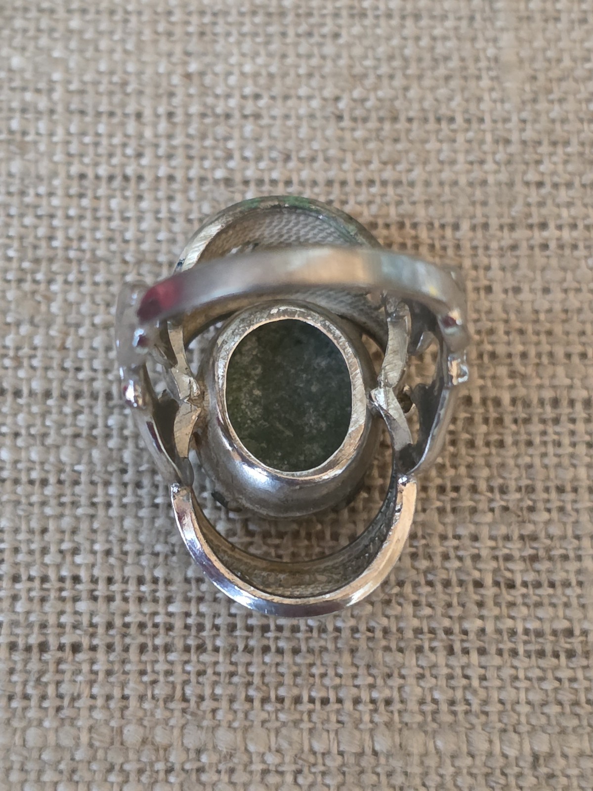 Vintage Beautiful Unusual Ornate Jade Ring Size 4.75
