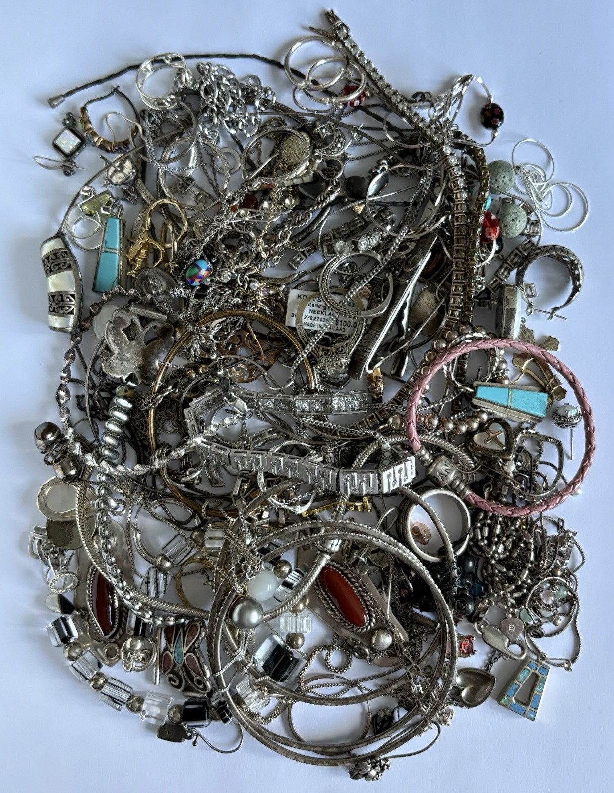 Vintage Sterling Silver Jewelry Lot 925 Scrap Repair Repurpose 457.9 Grams