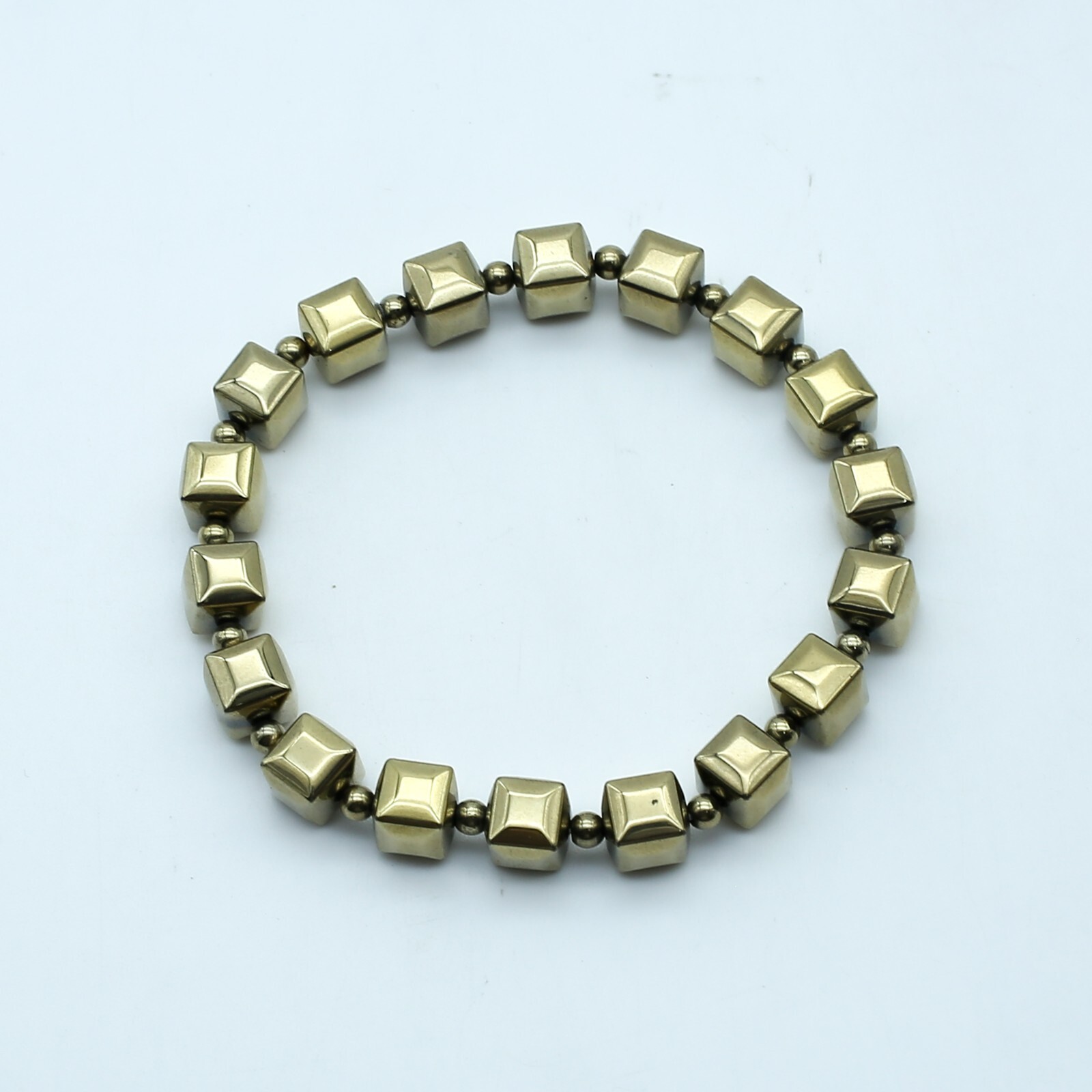Golden Pyrite Bracelet for Men & Women Stylish Gold Color Unisex Fashion Jewelry