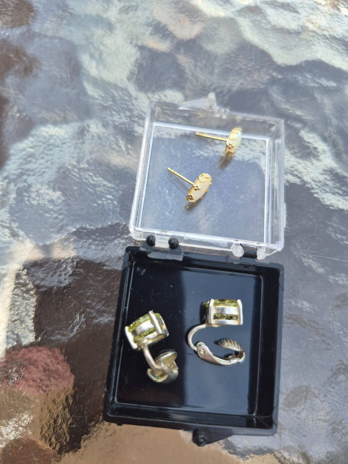 vintage sterling earrings and other pair we cant make out. Estate cleanout