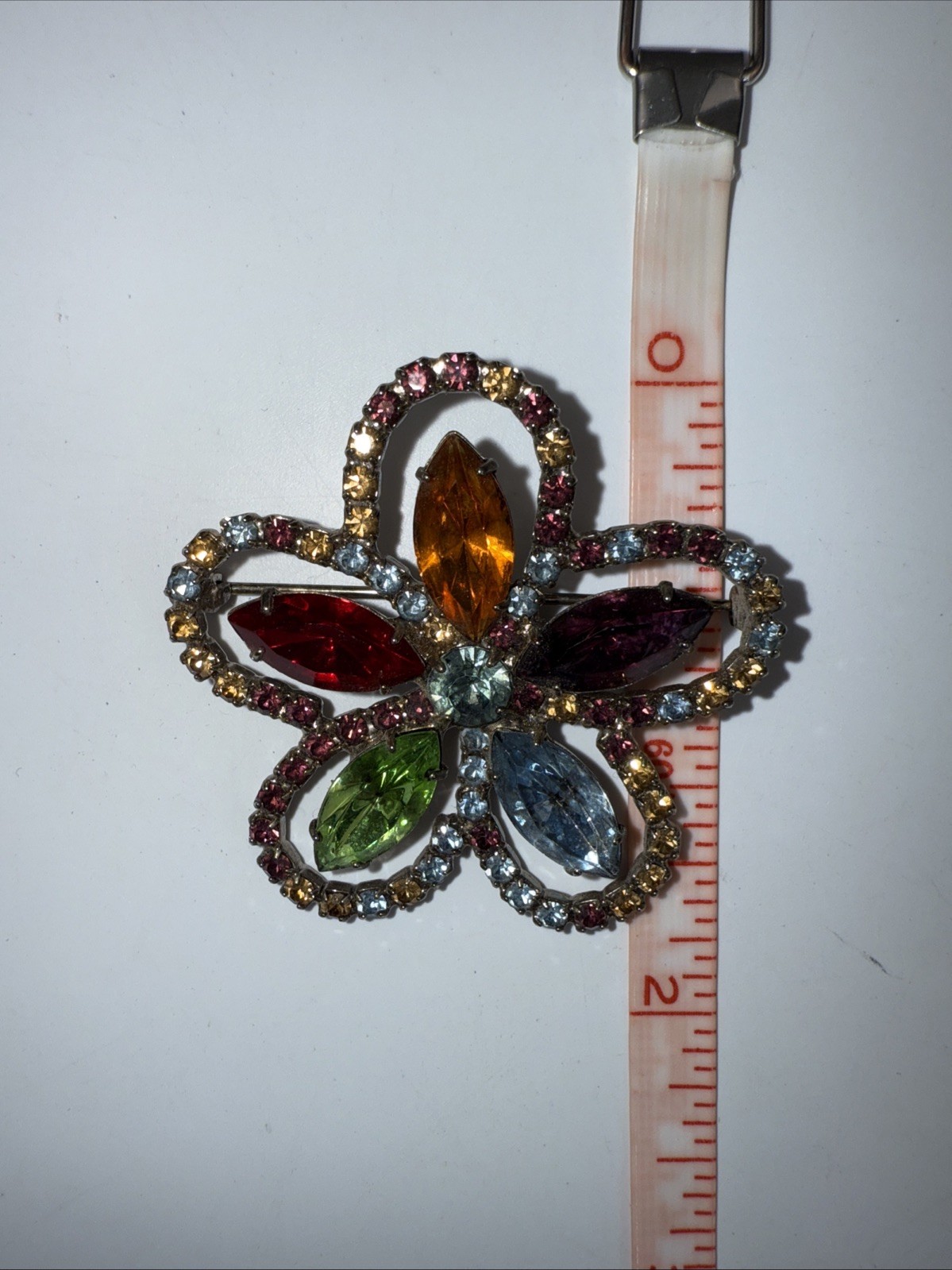 Multi Colored Marquee Crystals Prong Set Floral Design 4I