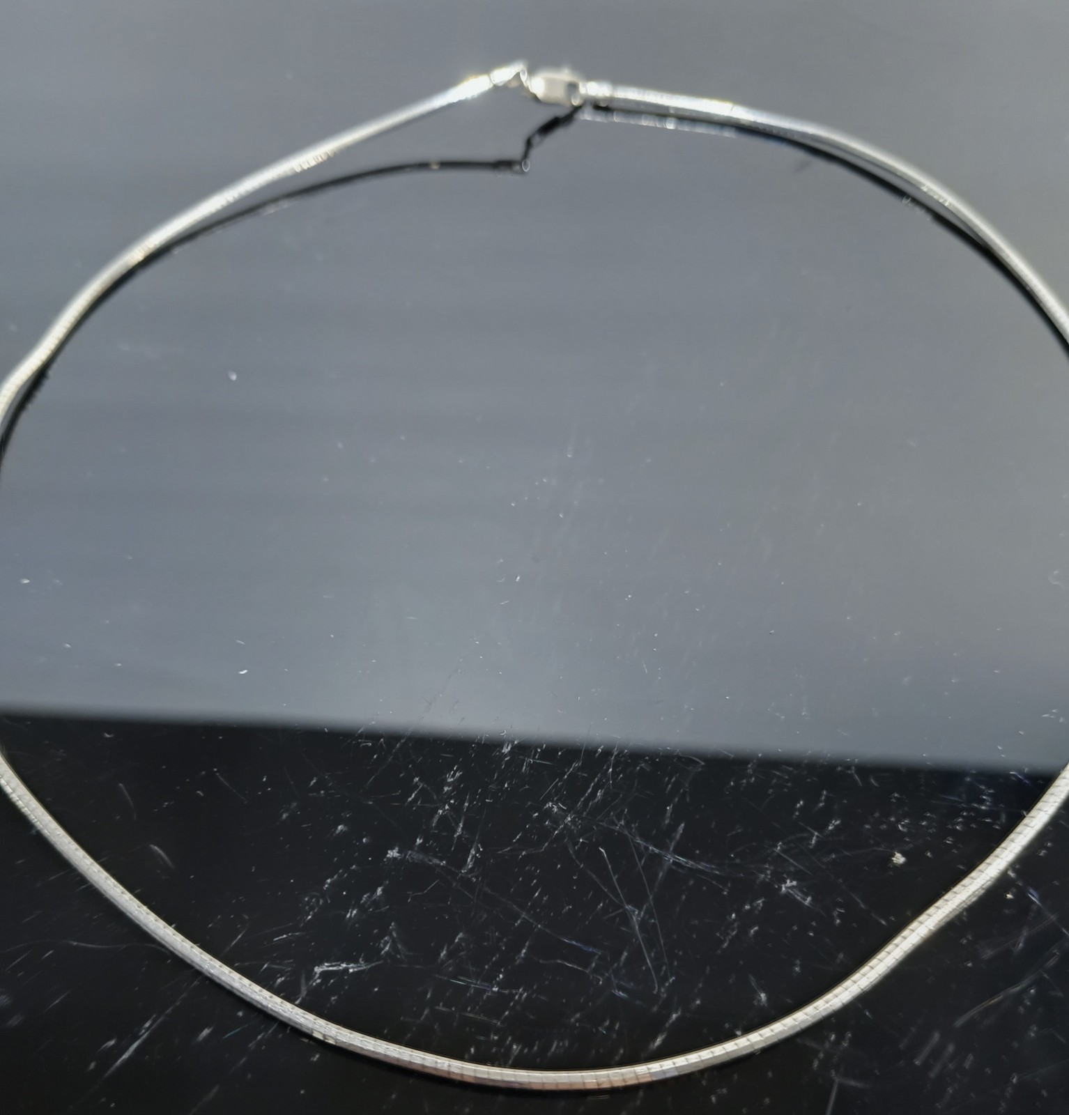 Vintage 925 Sterling Silver 16 Inch Wire Necklace With Claw Clasp