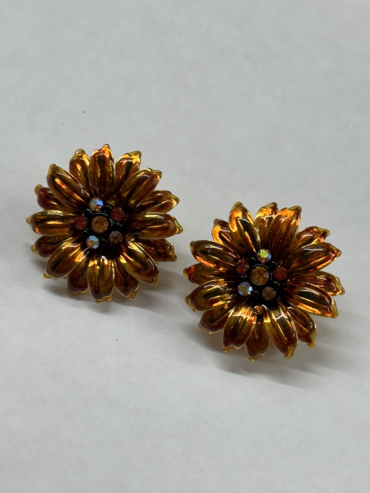 JOAN RIVERS SUNFLOWER EARRINGS, FLOWERS COLLECTION, Clip Earrings, SIGNED
