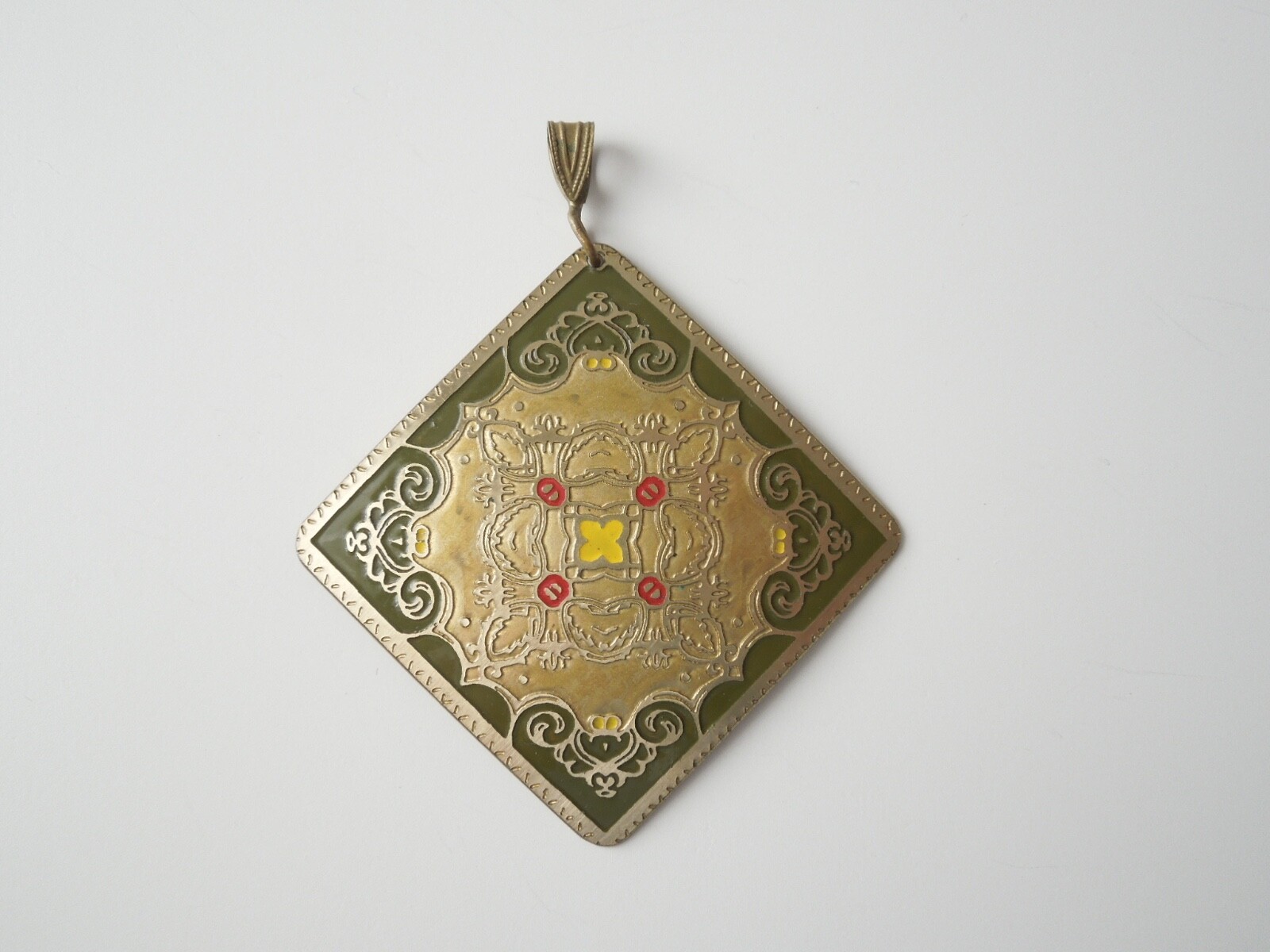 Pendant Square Pattern Oriental?Asian?12.4 G/7.2 X 6.0 Cm