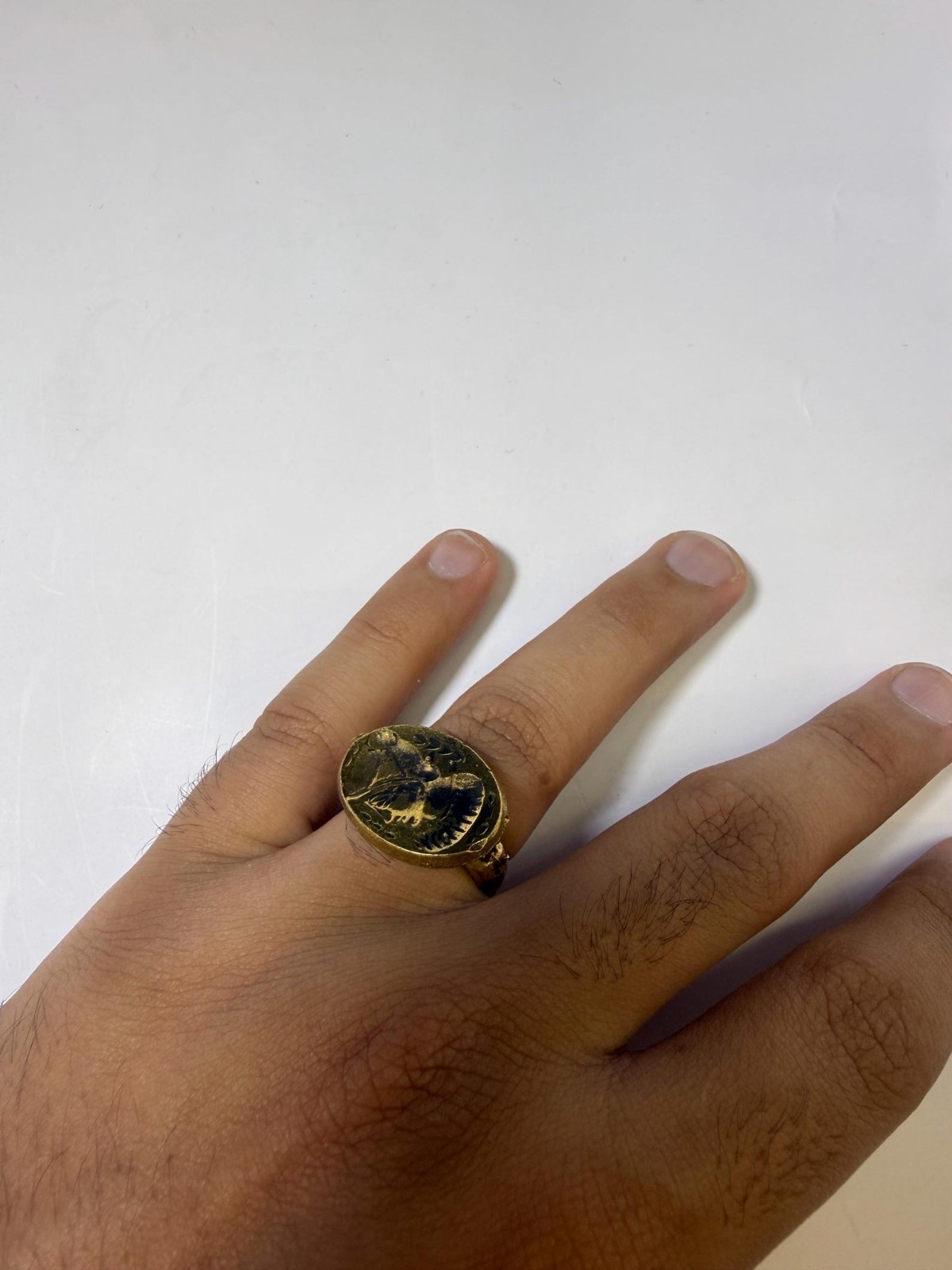 Antique Greek Bactrian Bronze Ring – Indo Intaglio Ring Size 9 US