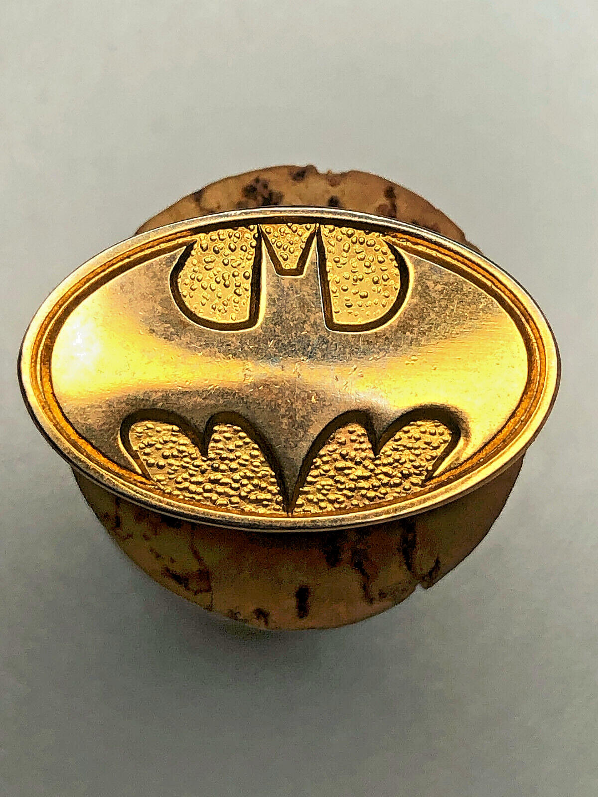 Vintage Batman Gold Tone Logo TM DC Comics Promo Pin with Butterfly Clutch Back