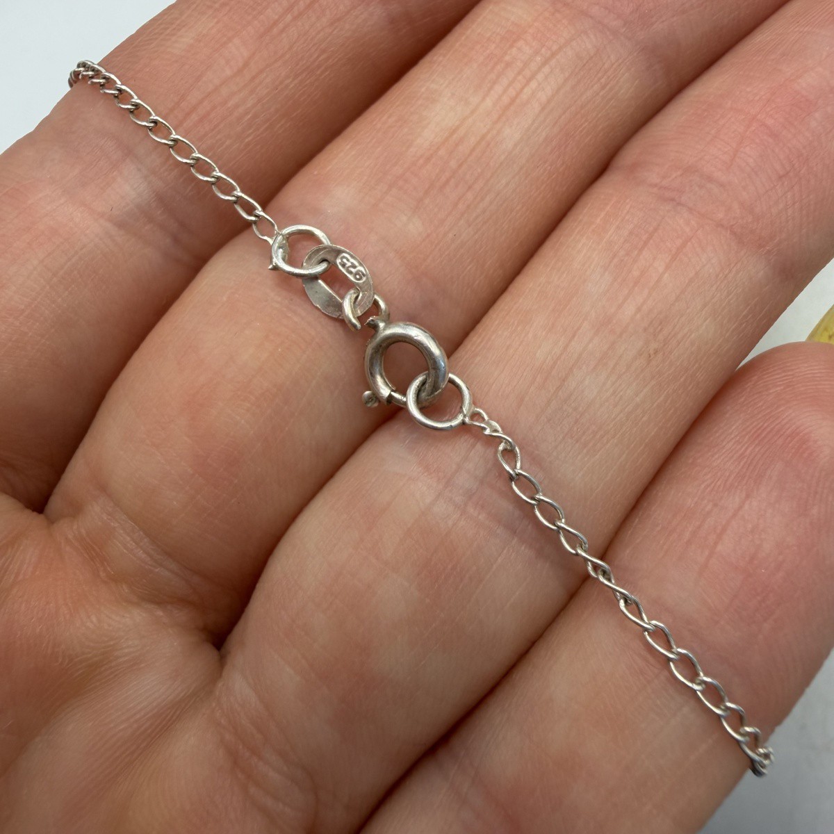 Vintage 925 Sterling Silver Curb Chain Necklace 44cm Unisex Italy Jewelry