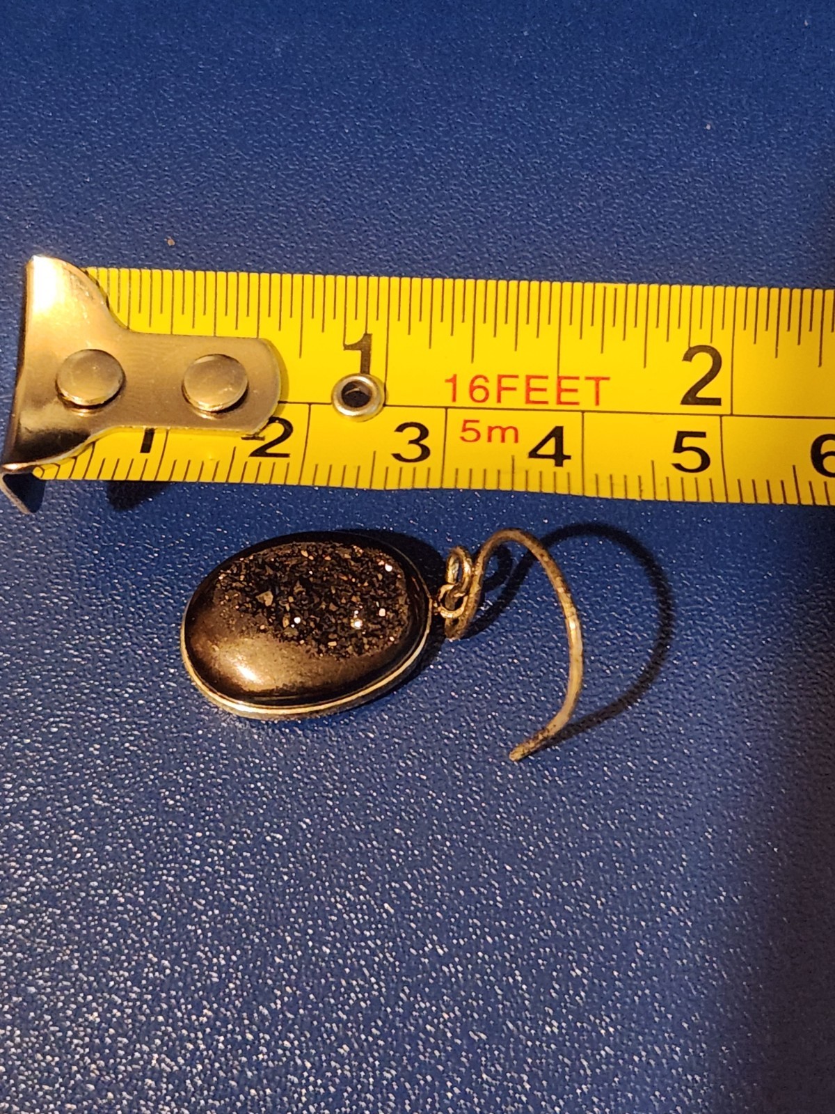 Sterling Silver Sparkling Black Stone Dangle Earrings