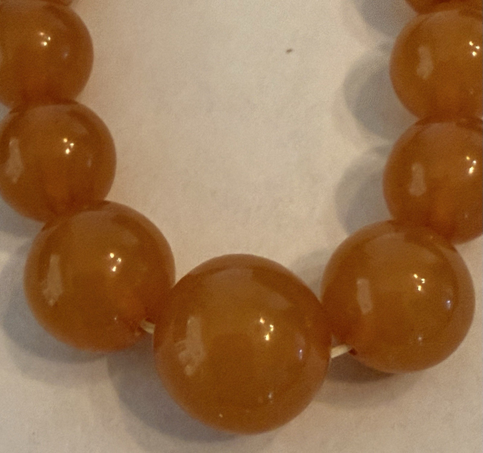 Butterscotch Egg Yolk Amber Graduated Round Beads Necklace 9.65mm-15.53mm 31.3g