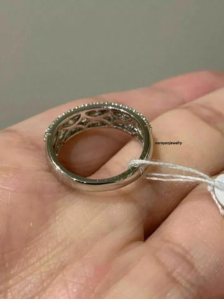 3Ct Round Cut Lab Created Diamond 925 Silver Eternity Wedding Bridal Band Ring