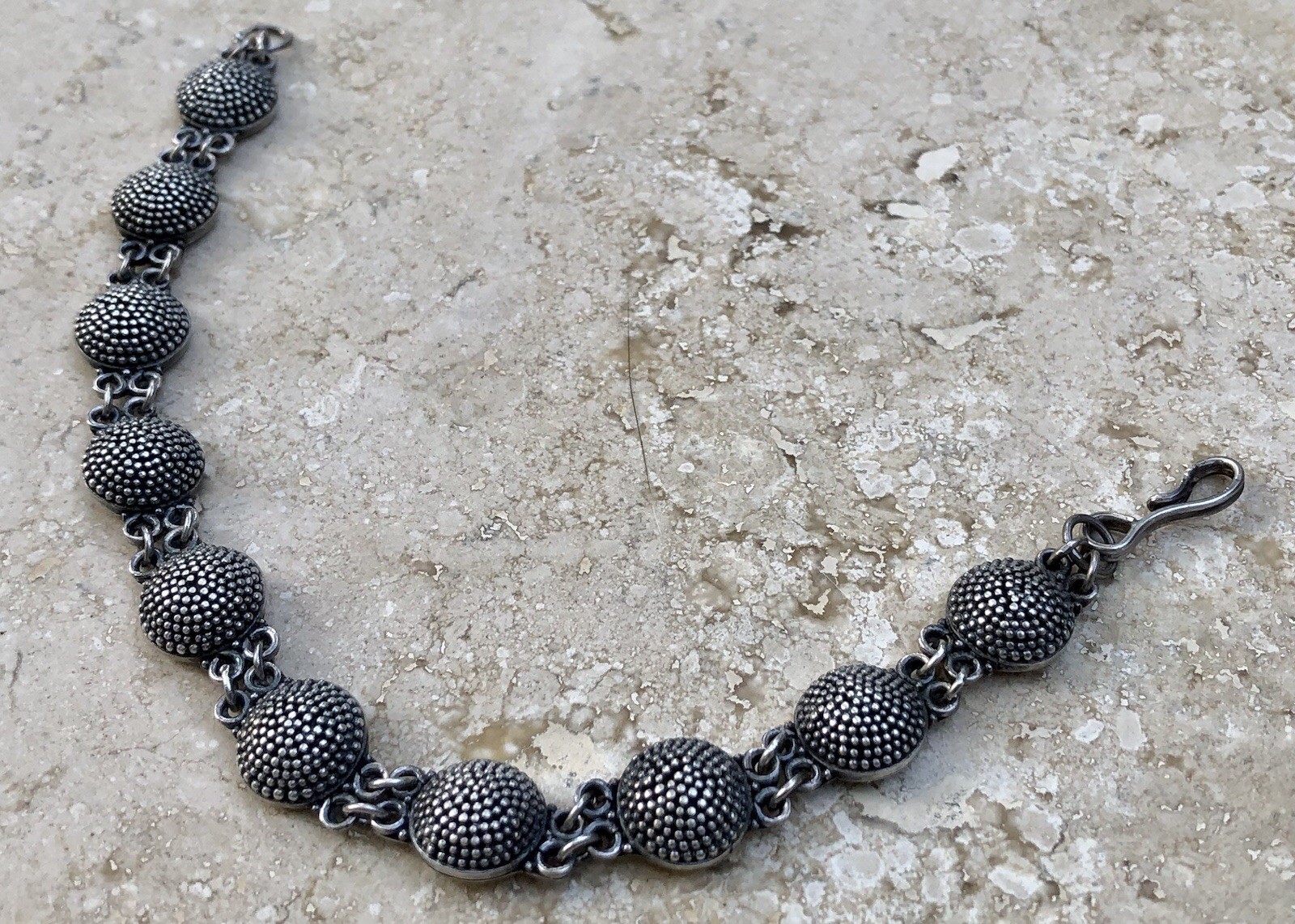 ✨🫧 VINTAGE .925 STERLING SILVER DOME BEAD BALL Link Bracelet | ESTATE Piece 🫧✨
