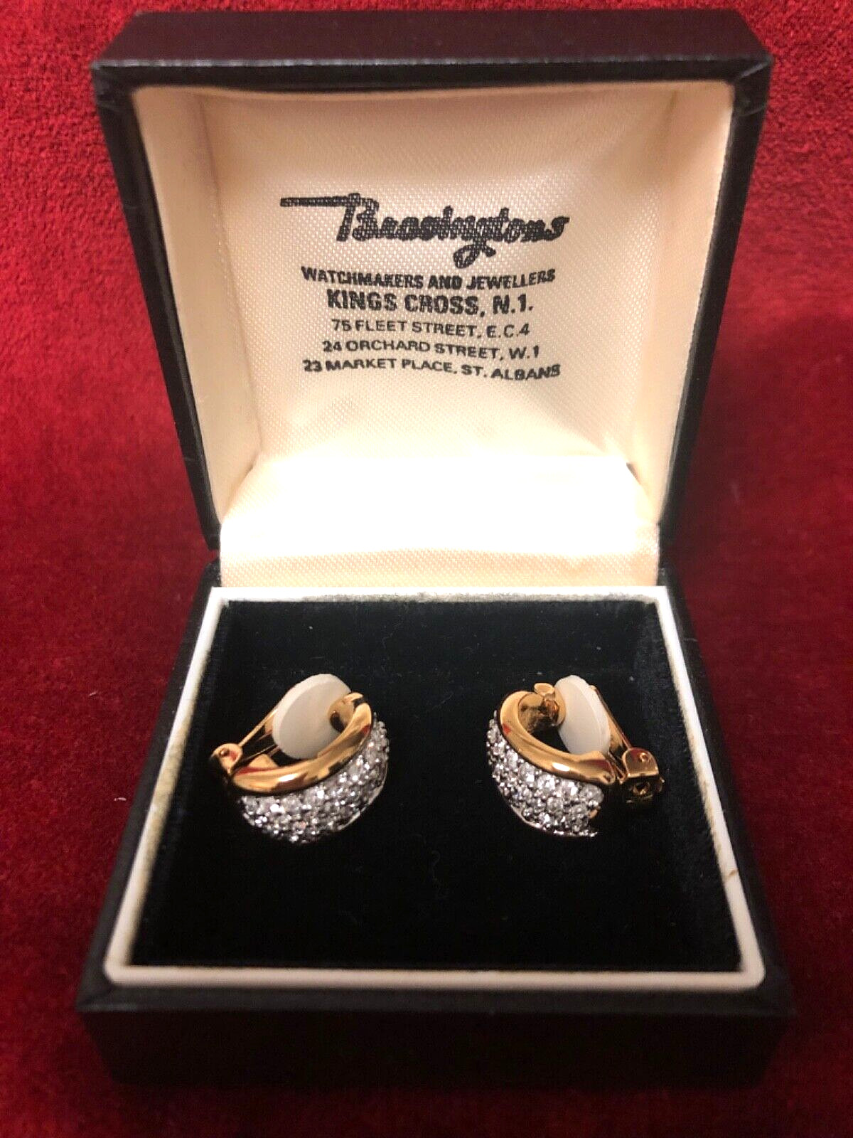 VTG SWAROVSKI Jeweler’s Collection Gold-Plated EARRINGS SWAN+SIGNATURE+COPYRIGHT