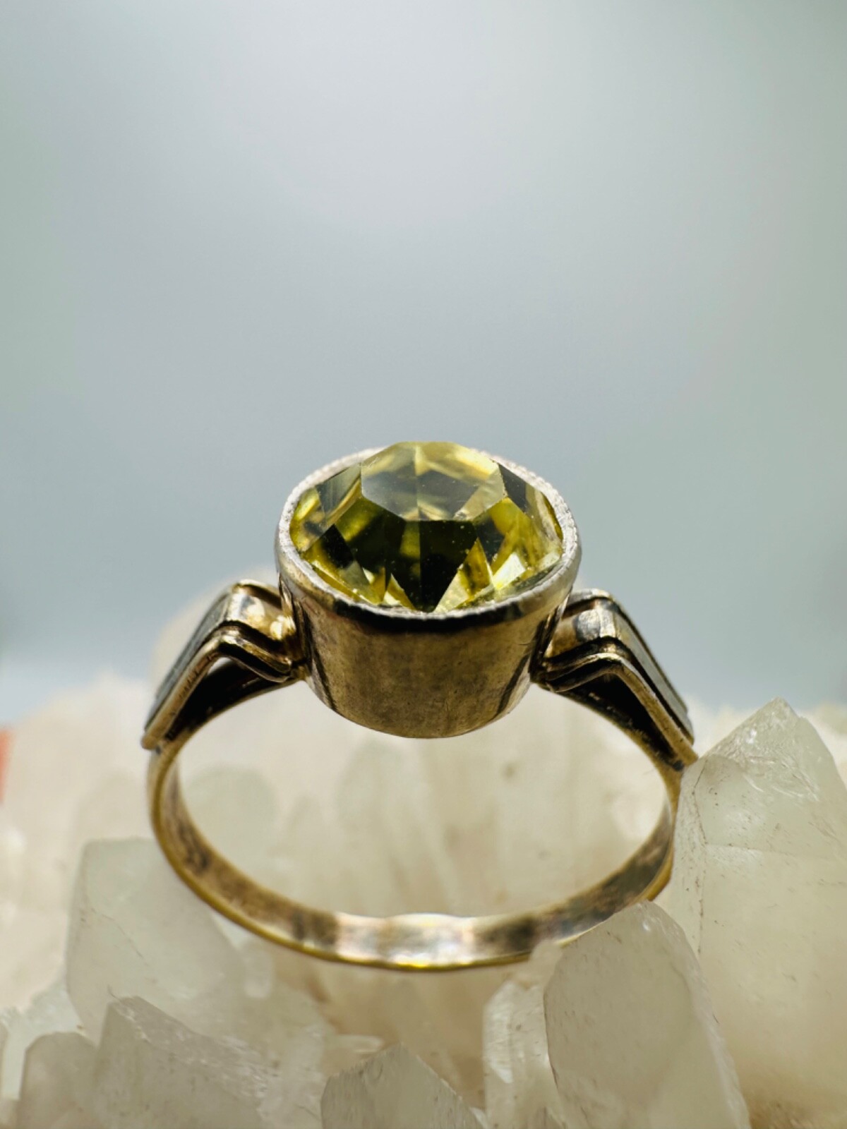 Vintage Gilt Silver Engagement Ring 875 soviet Women’s Jewelry