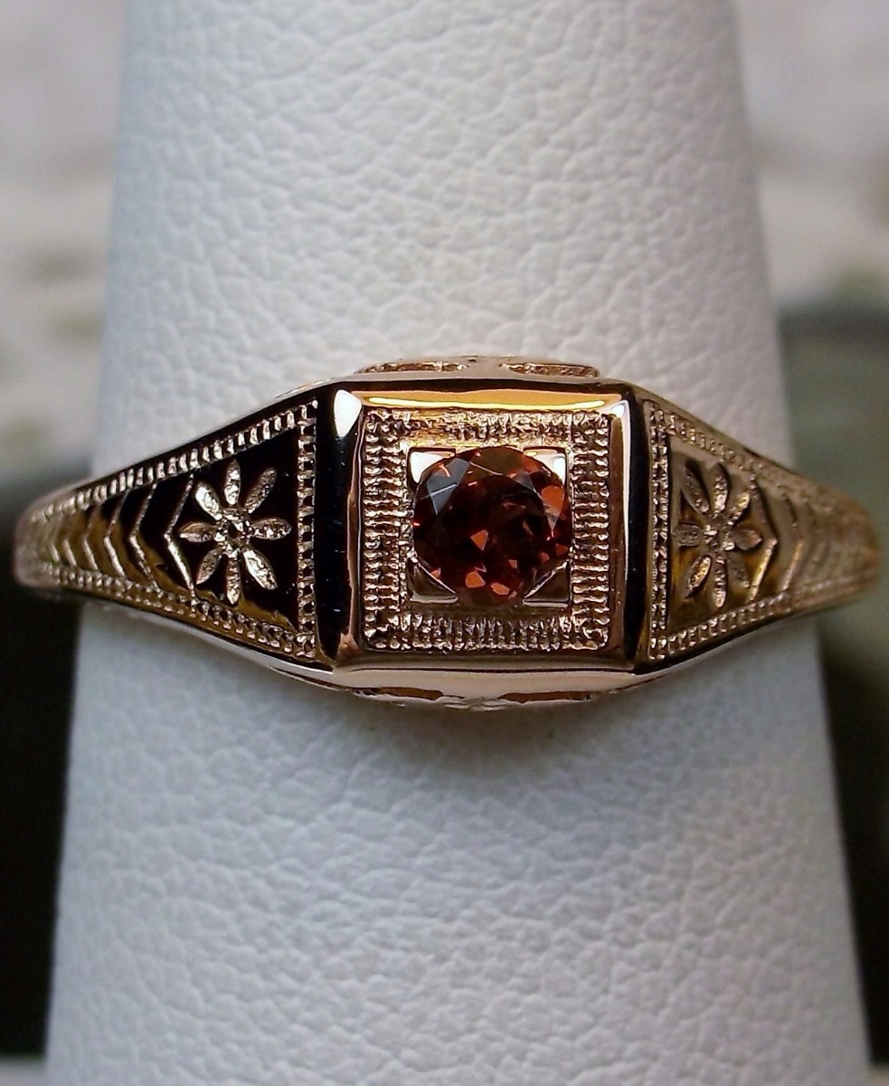 NATURAL Garnet Ring, Wedding Art Deco Revival Jewelry, US SELLER-Giftwrap