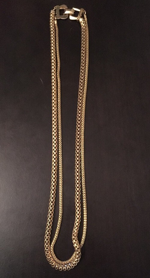 Gold Tone Collar Double Chain -21 “