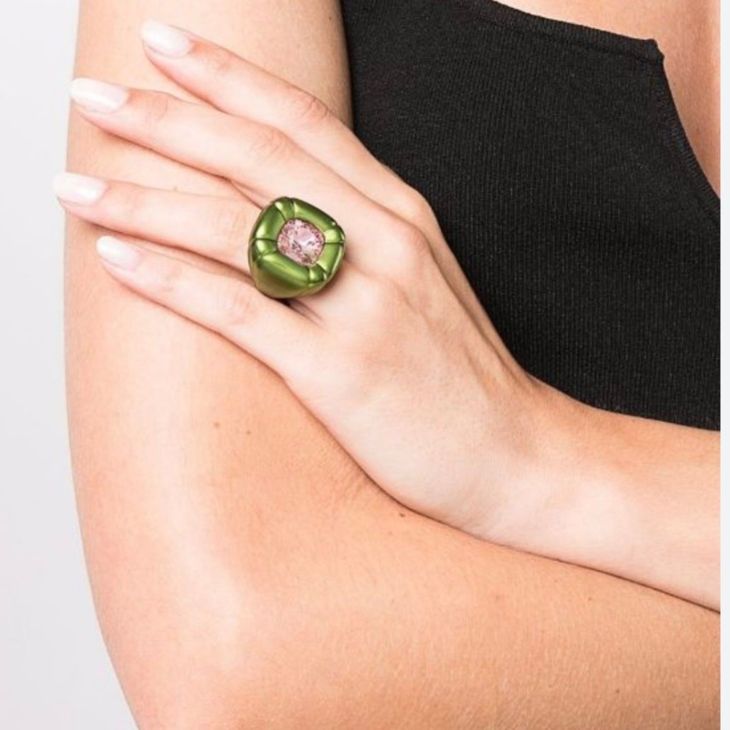 Swarovski Dulcis Cocktail Ring sizen 55 / 7 Green New