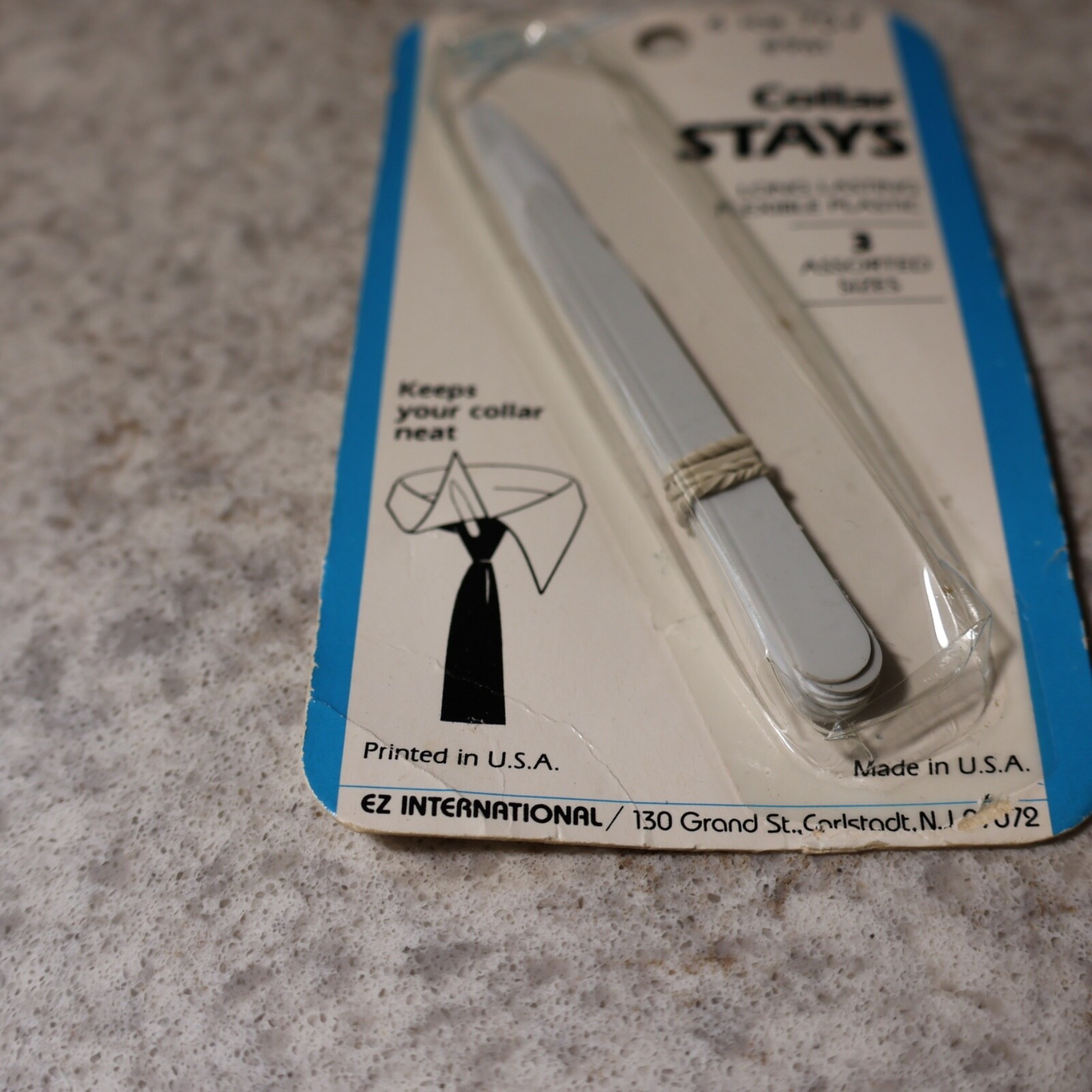Vintage 3 Assorted Sizes Long Lasting Flexible Plastic Collar Stays