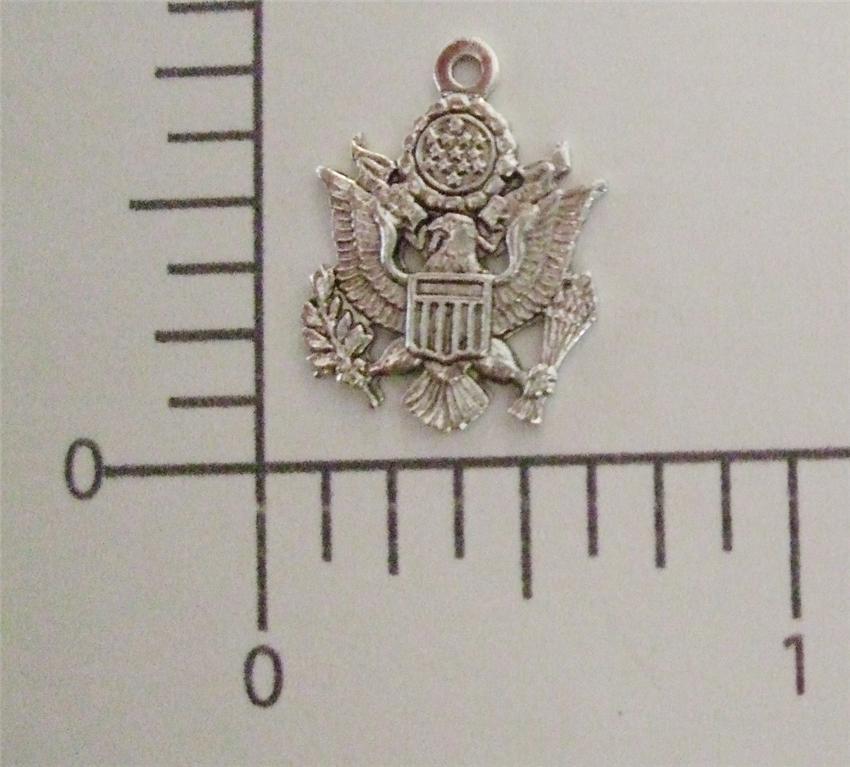 57614 Matte Silver Plated US Army Charm Brass Jewelry Finding