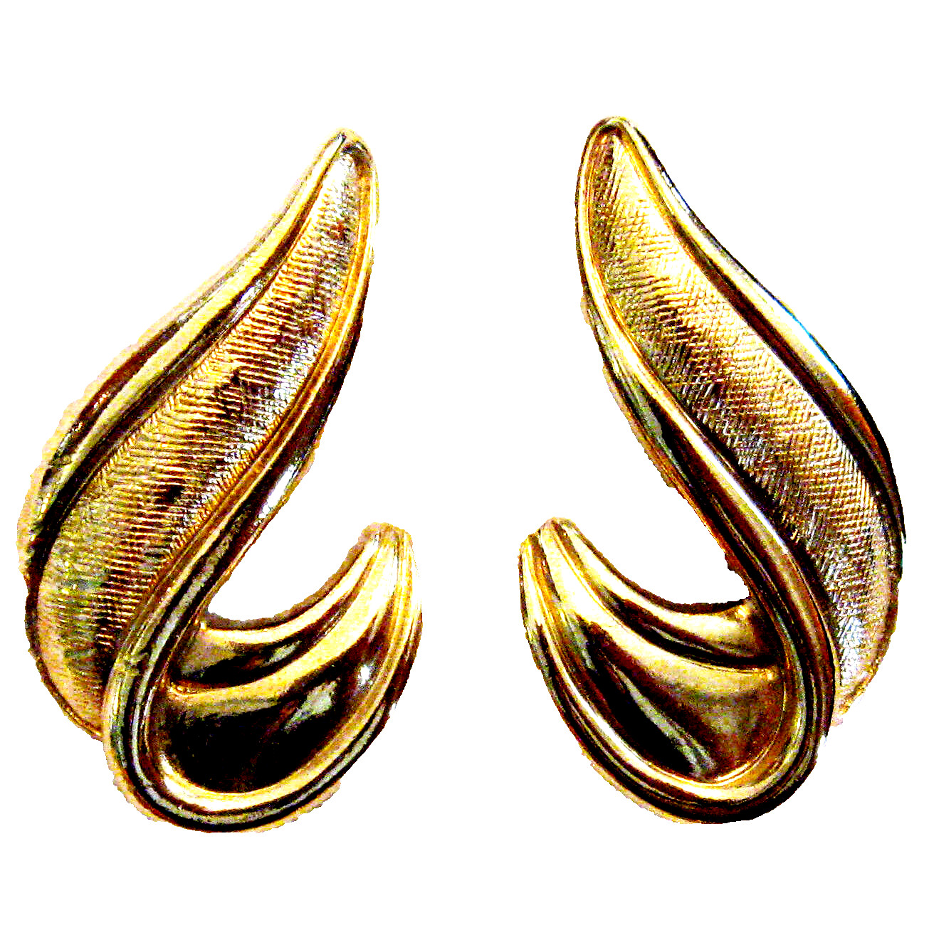 Avon Textured Sweep Earrings Nickel Free CHOOSE Clips or Posts Gold Plated VTG