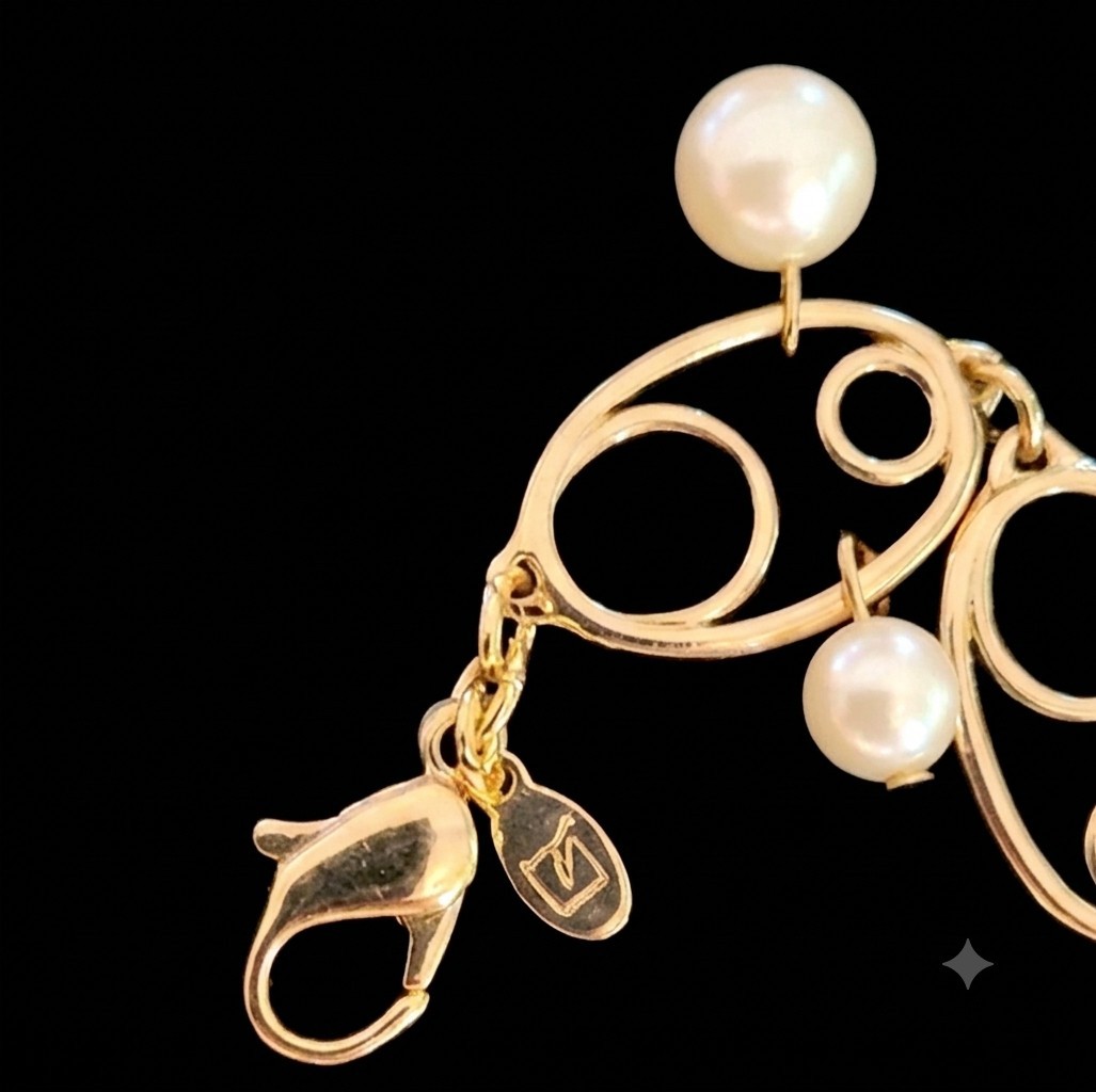 Vintage 1970s Faux Pearl Necklace With Jeweler Hallmark