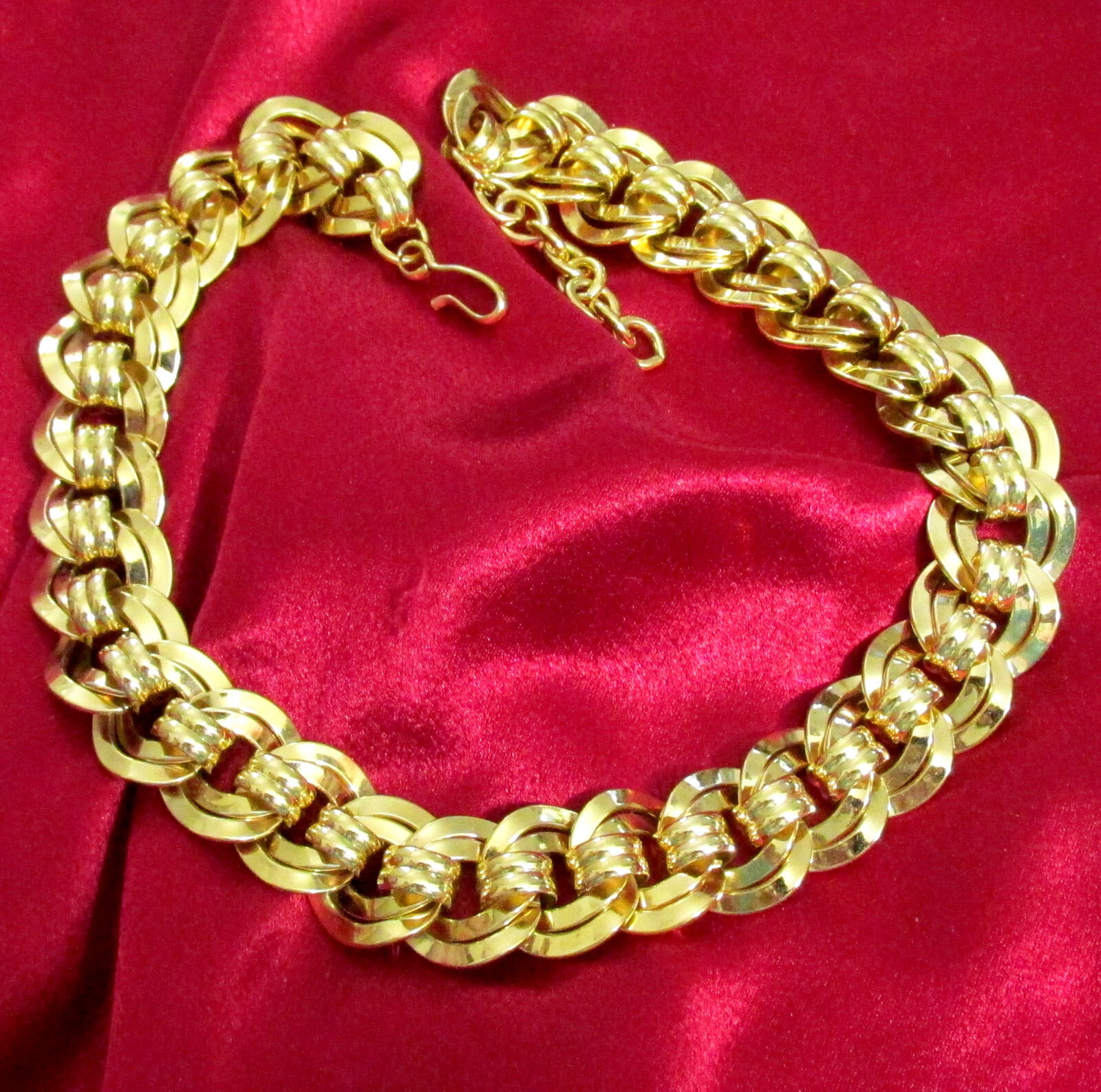 VTG RUNWAY WEIGHTY GP 19″ NAPIER DOUBLE LINK CHAIN NECKLACE CLASSIC STATEMENT
