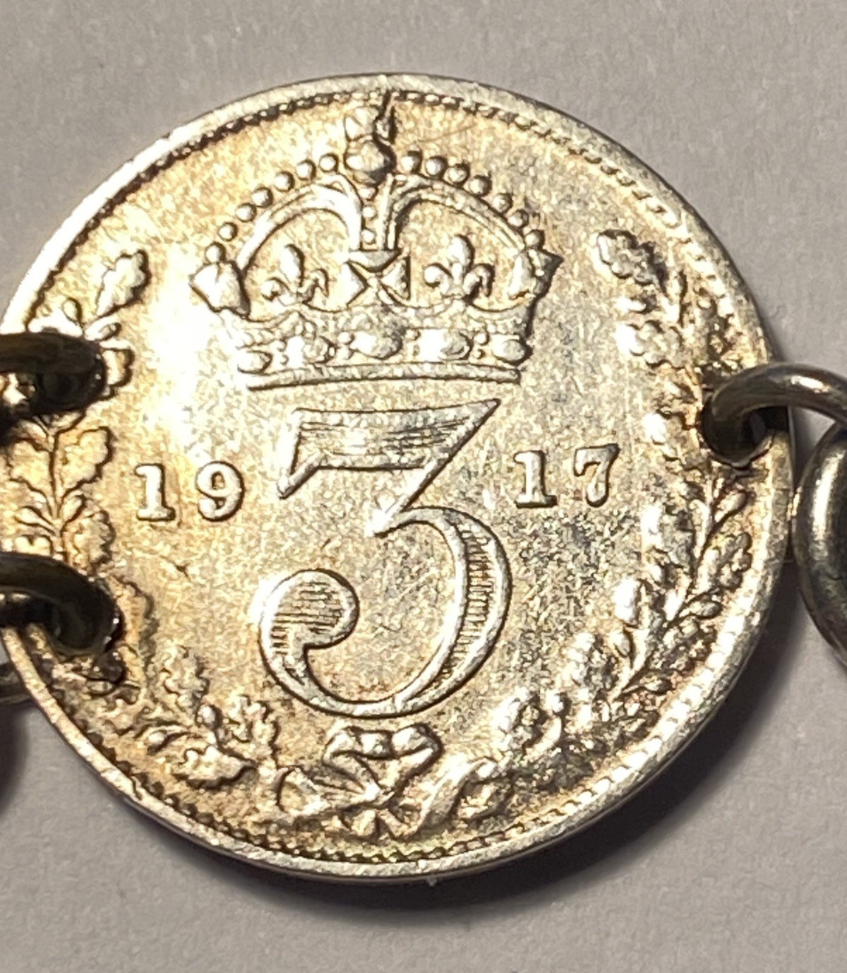 1902-1921 Kings George & Edward Sterling 3 Pence Coin Bracelet