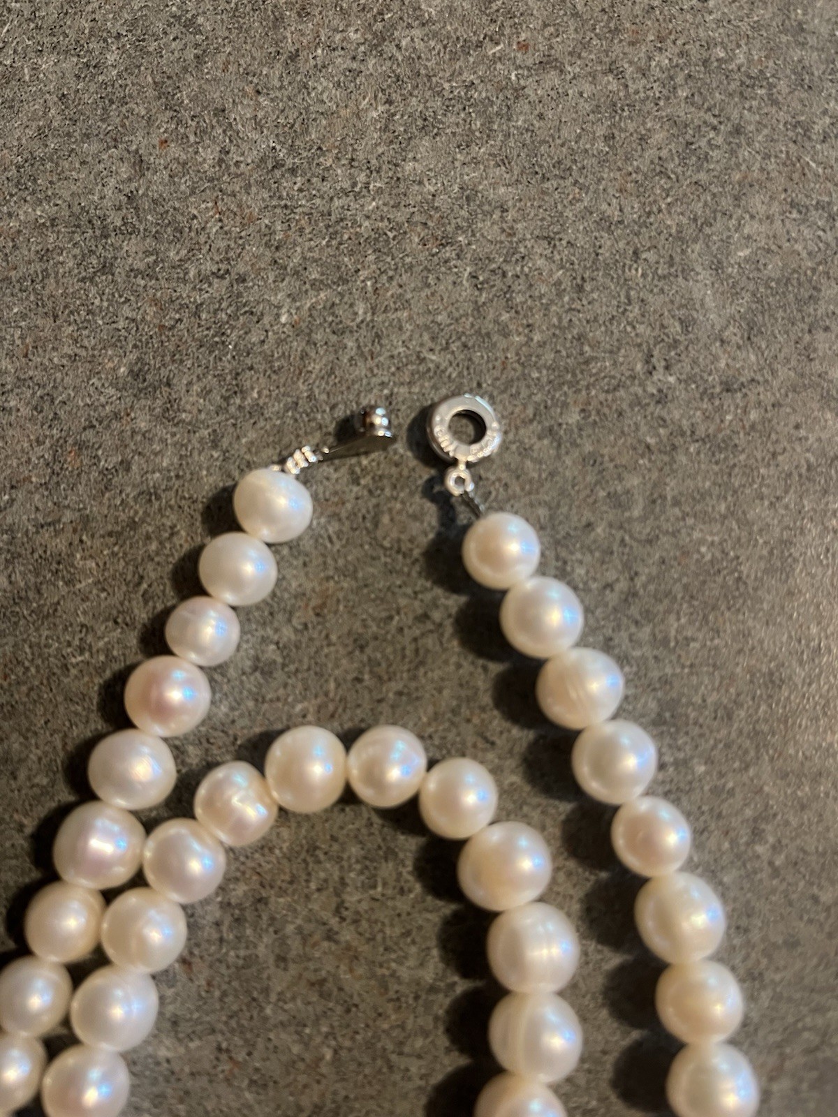 Vintage TENG YUE 44″ Long Pearl Rope Necklace Signed Genuine Freshwater