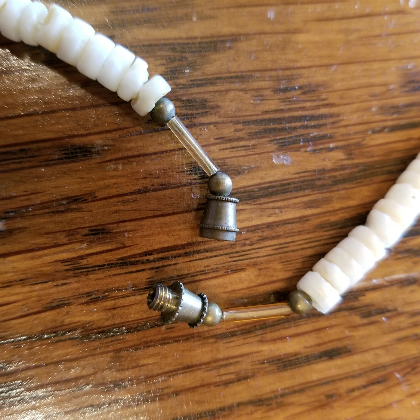 VTG Necklace 17″ Long Puka Shell Sponge Coral Heishi Beads & Shell Pieces Beachy