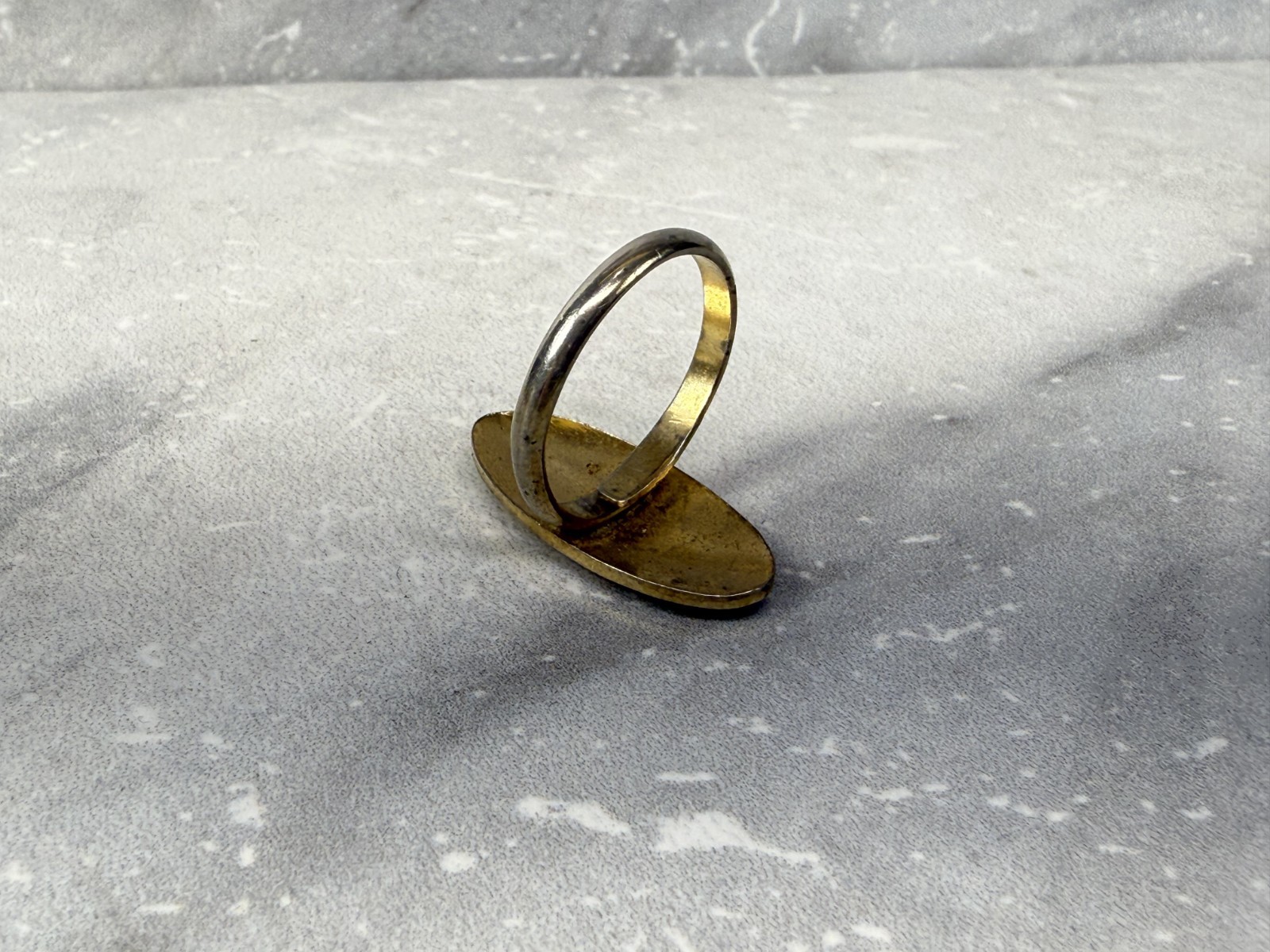 Vintage Gold Tone Signet Initial Ring Size 7 Adjustable