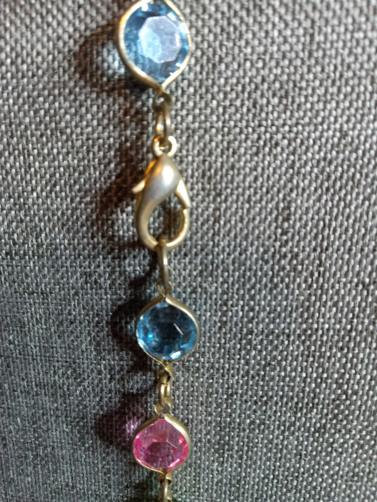 Vintage Austrian Crystal Multicolor Pastel Crystals And Gold Tone 30″ Necklace