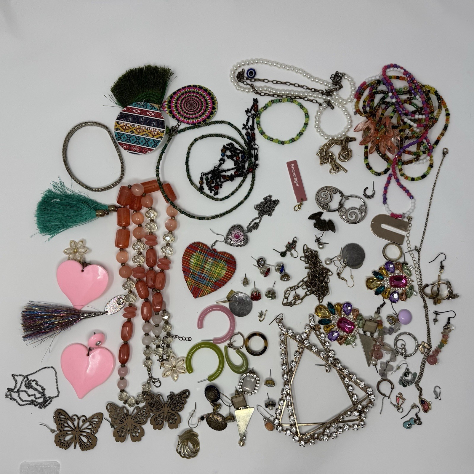 1 Lb Lot Mix of Single Earrings and Craft Junk Broken Jewelry Vintage Modern