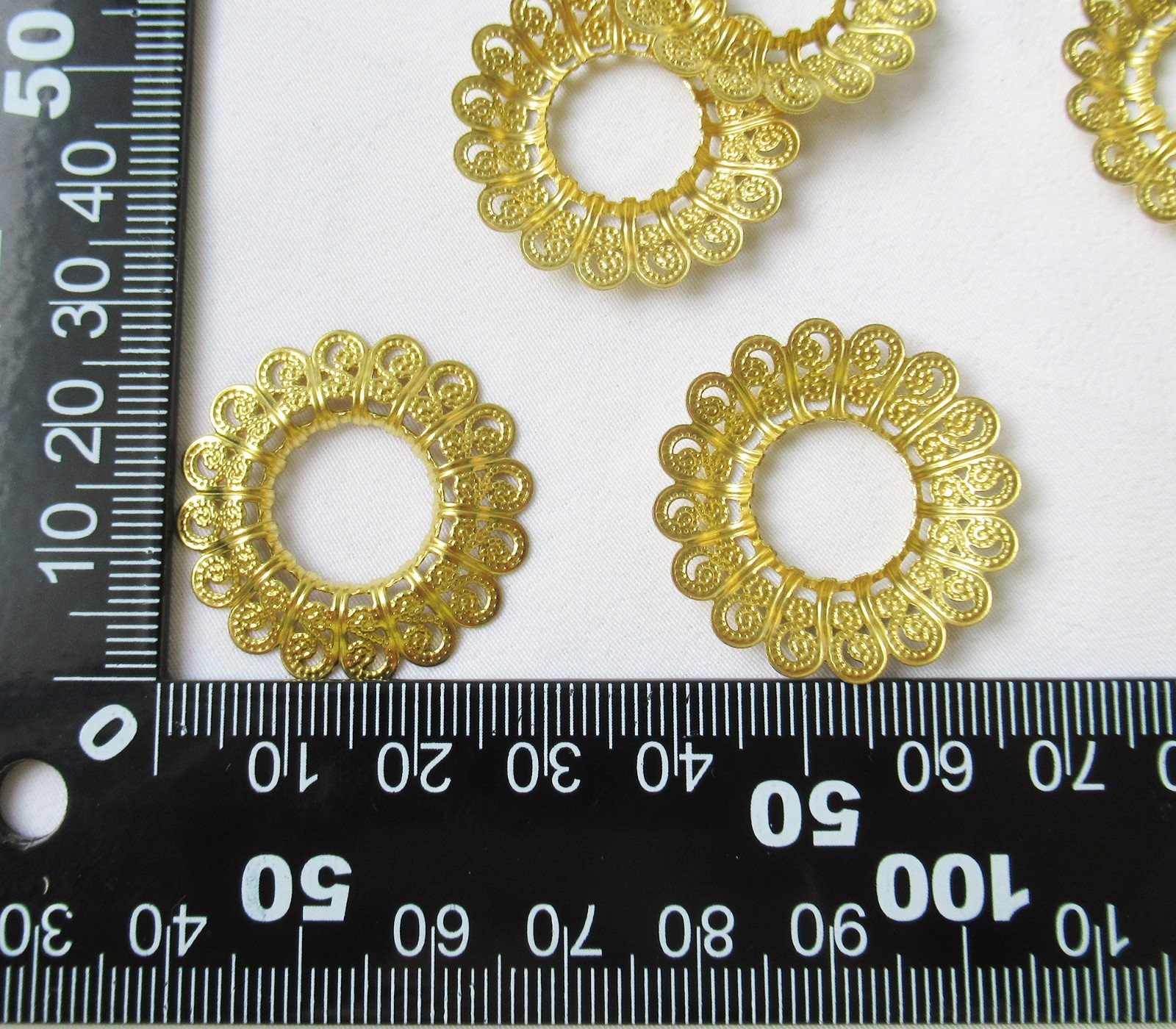 50pcs Arched Circle Brass Filigree Stamping 29mm DIY Jewelry Findings