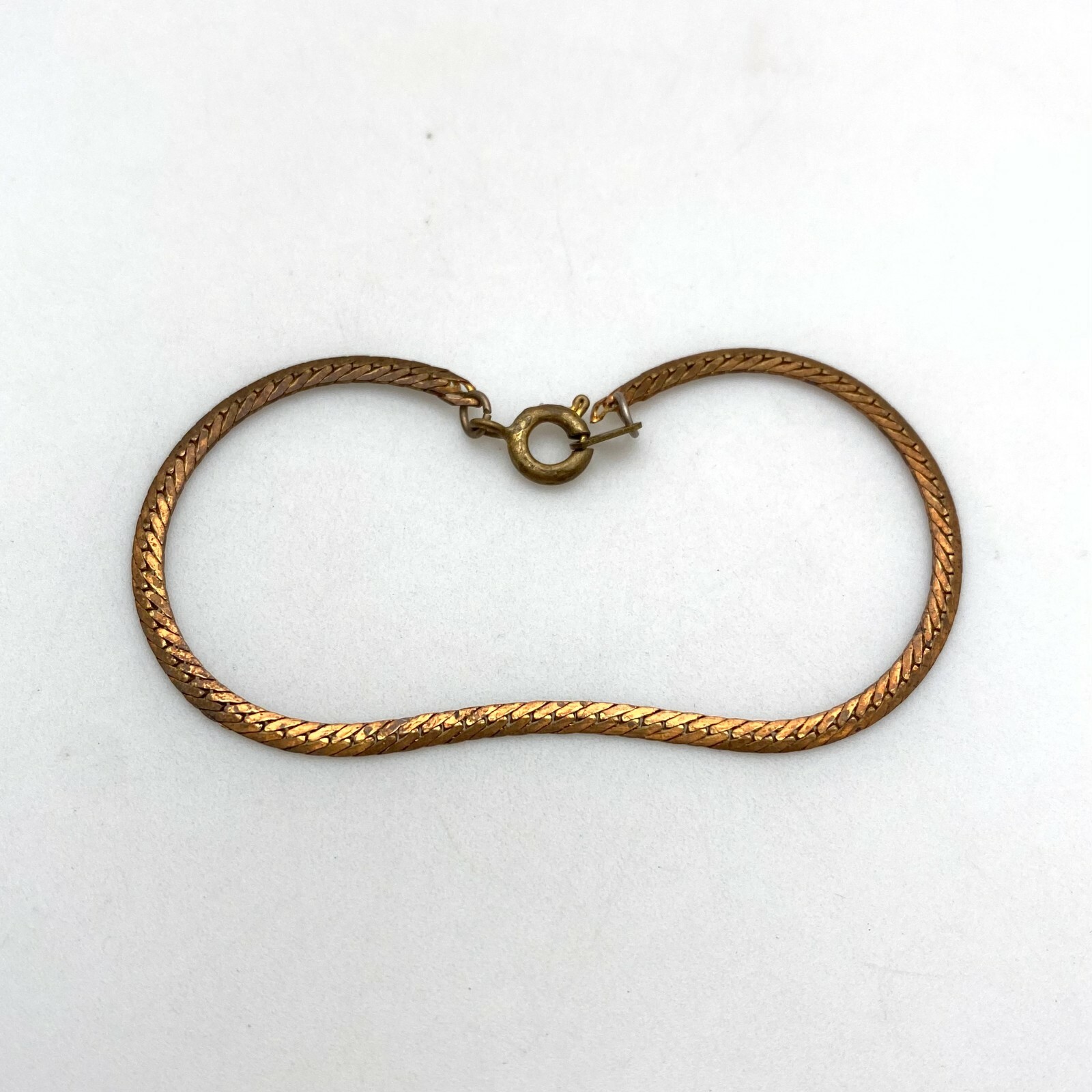 Vintage Brass Plated Snake Chain Bracelet (7 Inches) (FC43)