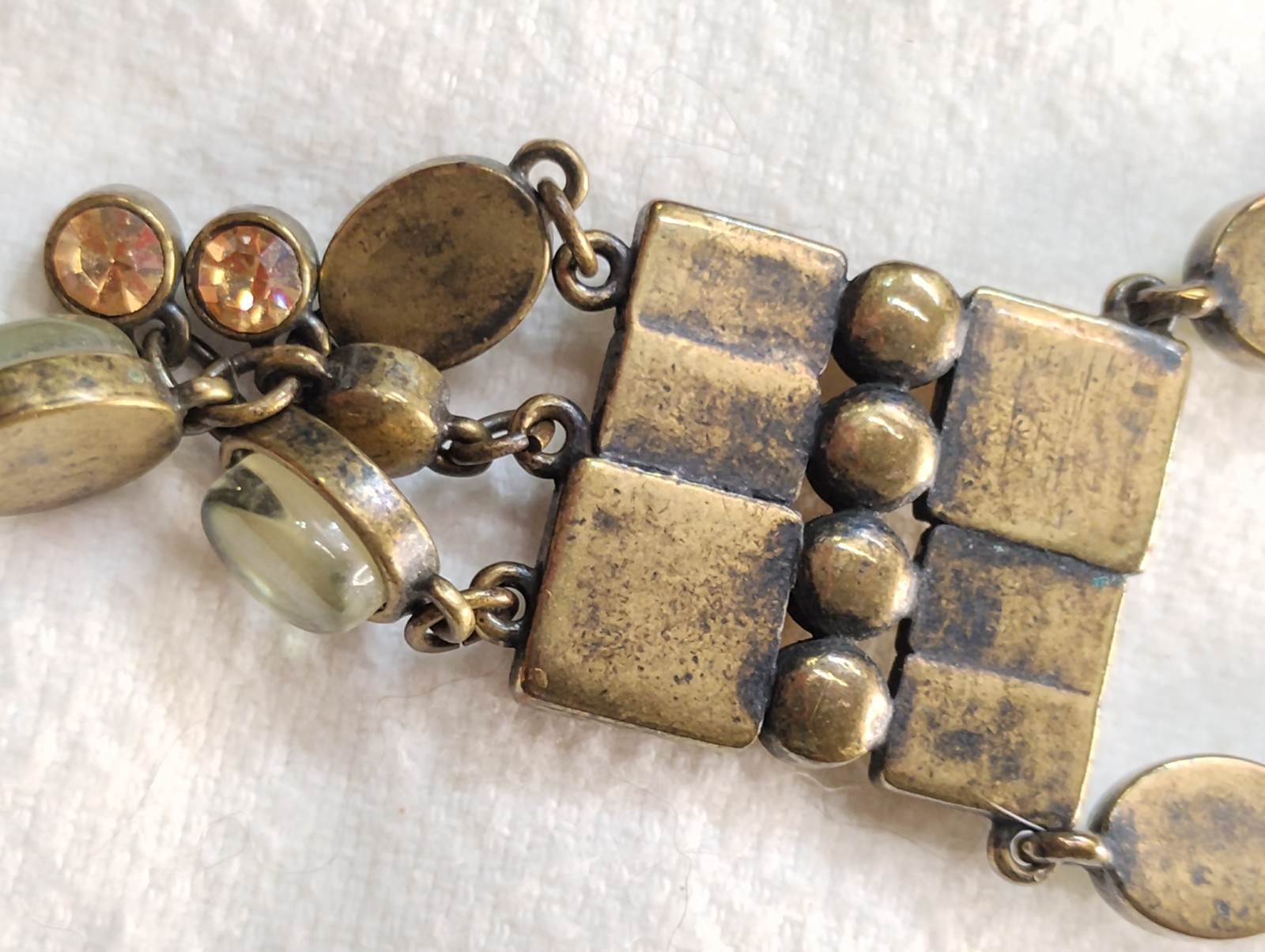 Remington Vintage Lady’s Mantle Necklace Multi-Color Gems, Gold Tone