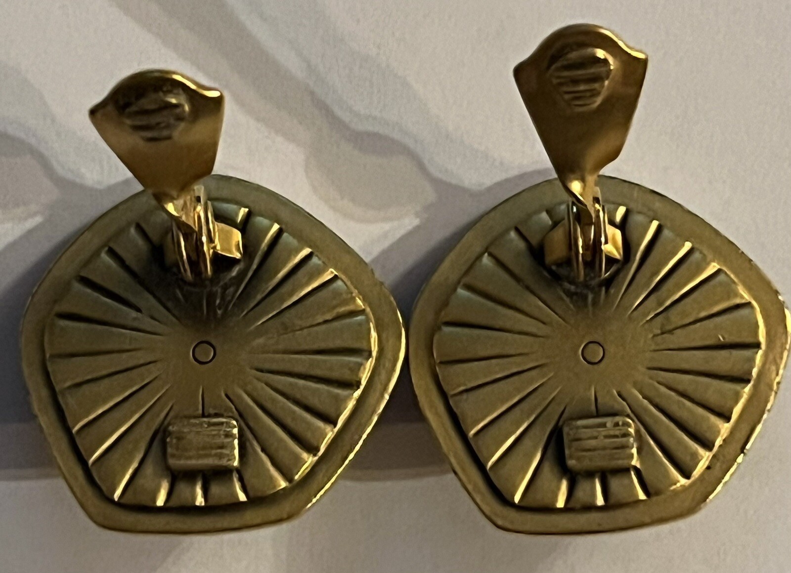 Vintage Yves Saint Laurent Metal & Resin Clip-On Earrings YSL Designer Authentic