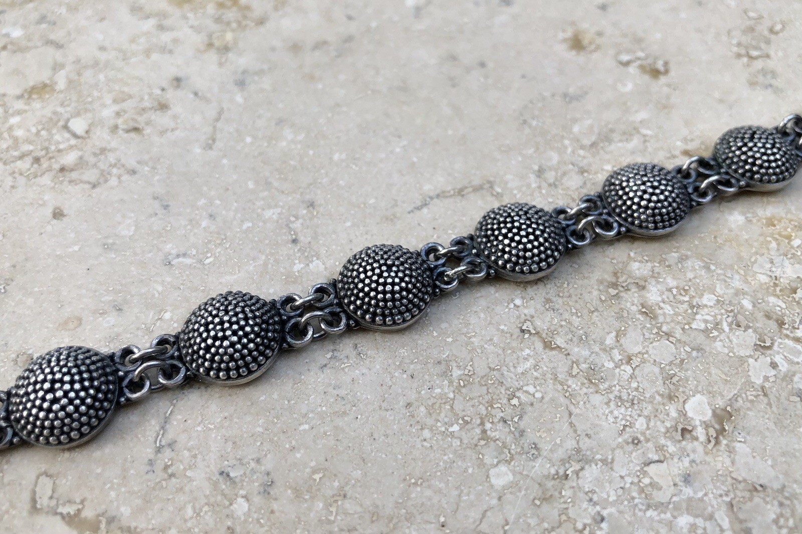 ✨🫧 VINTAGE .925 STERLING SILVER DOME BEAD BALL Link Bracelet | ESTATE Piece 🫧✨