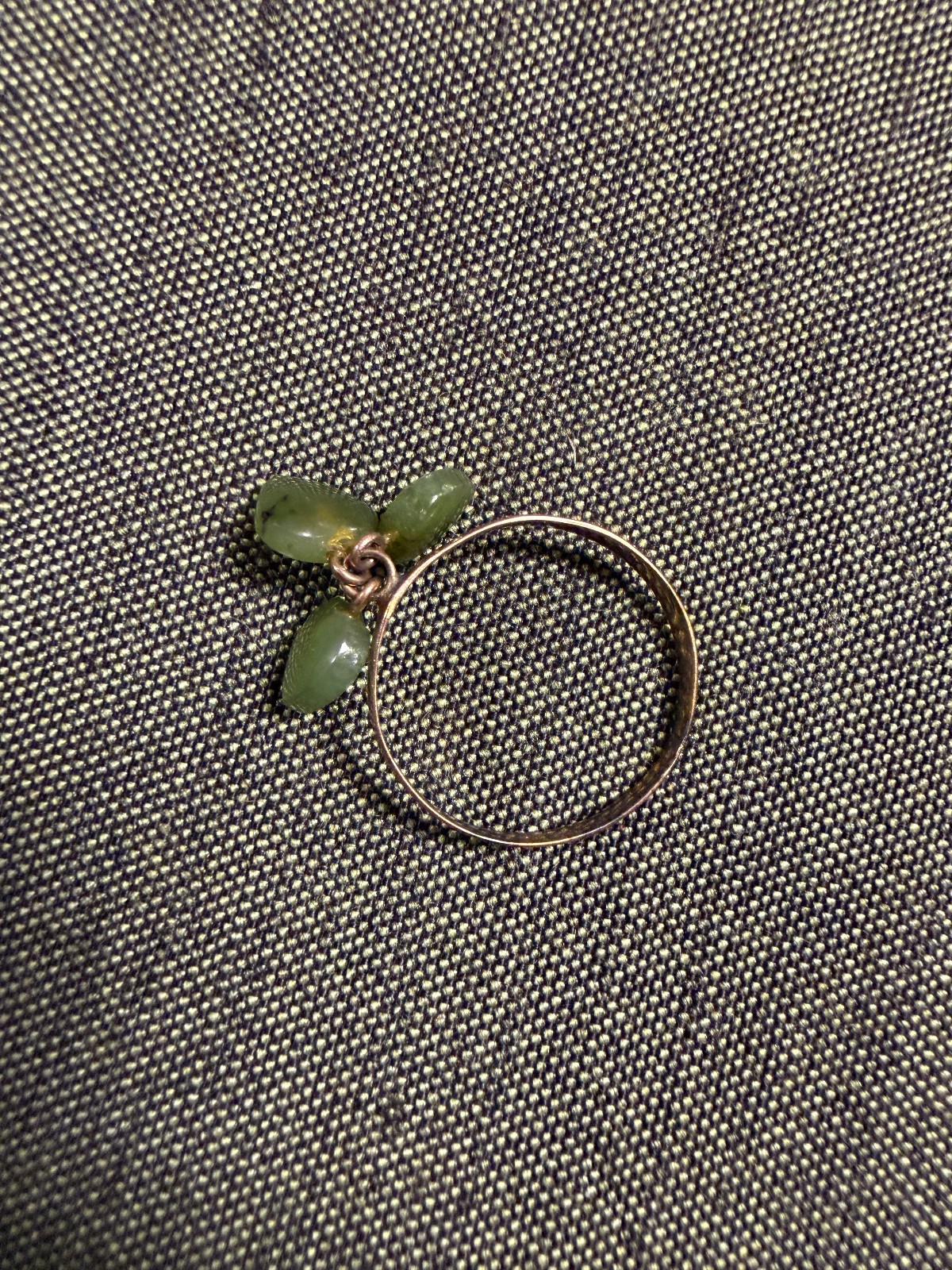 Vintage SOLID 14KT Gold Stamped Jade Hearts Ring Size 8.5 1.5g New Old Stock!