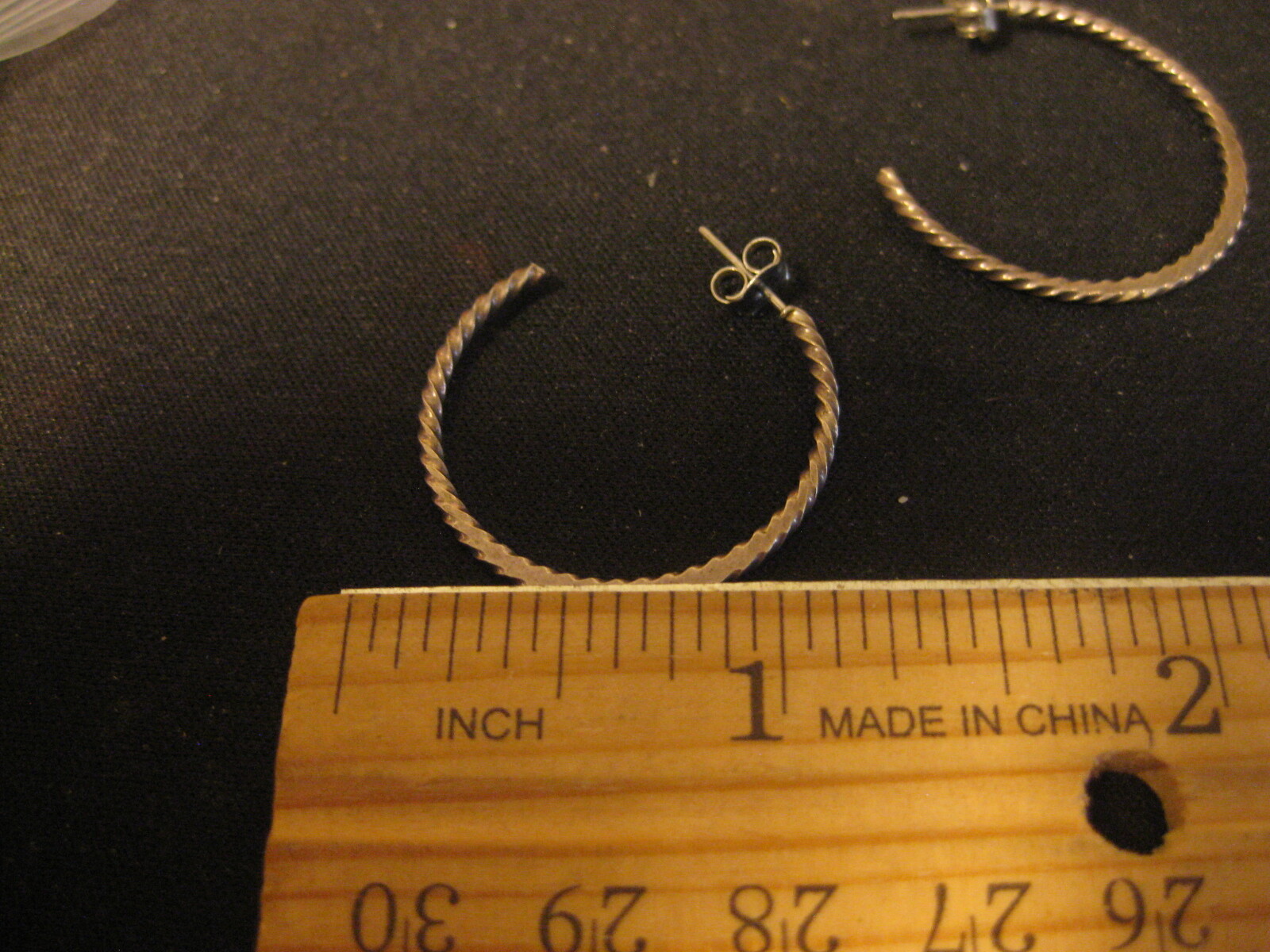 Sterling Silver Rope Design Hoop Earrings