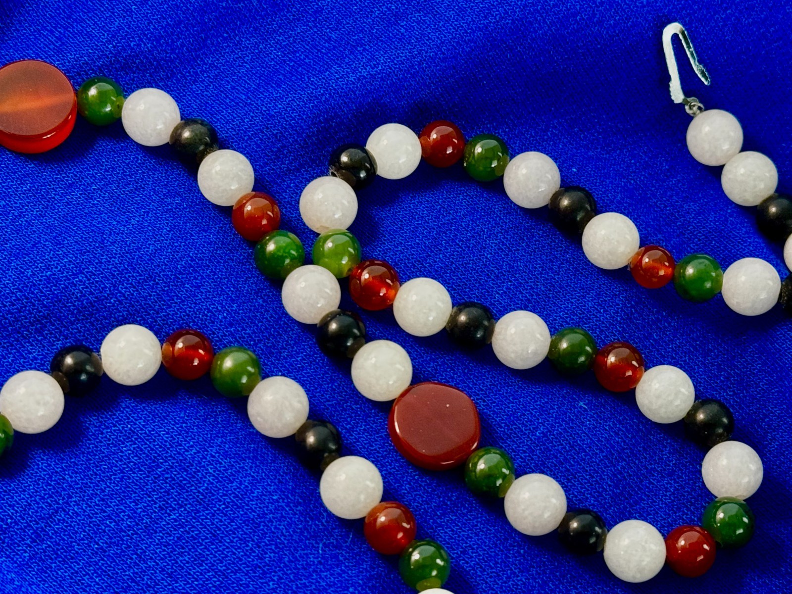 Vintage Asian Multi-Color Jade Necklace, family owned for over 60 years. Perfect