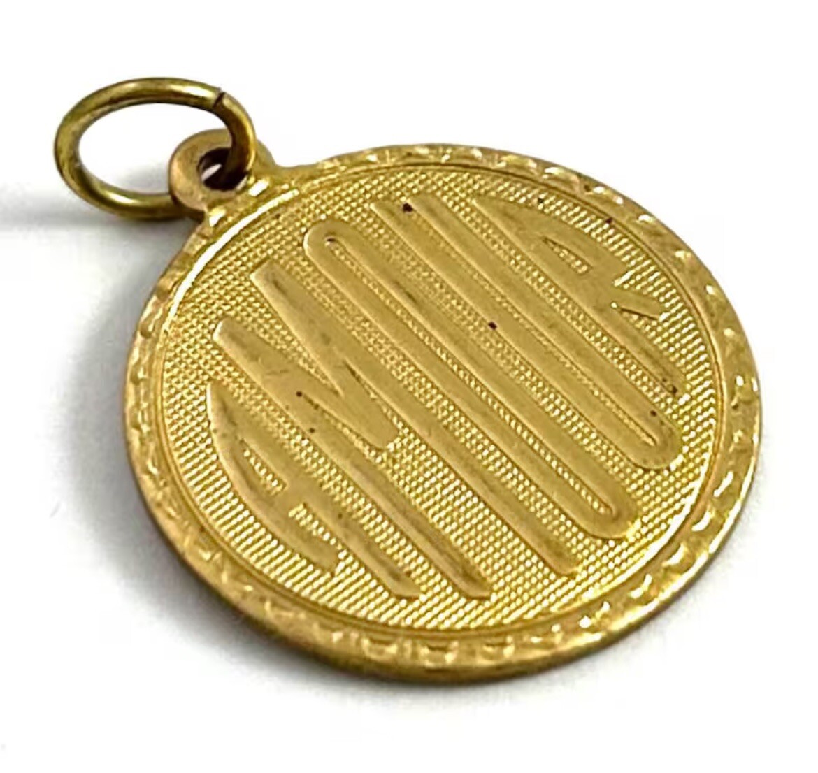Vintage French Amour Charm Love Necklace Pendant Brass Metal Jewelry For Women