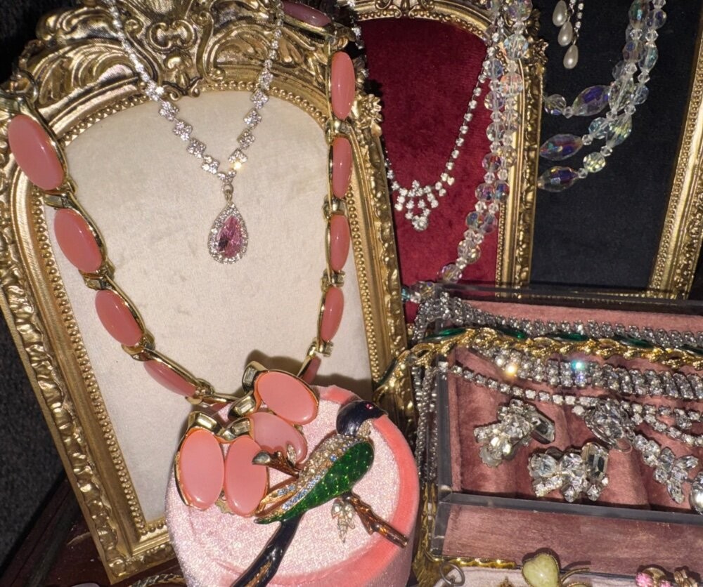 Jewelry Lot Vtg Rhinestone Sorrelli Trifari Weiss Jade High End Sets Estate