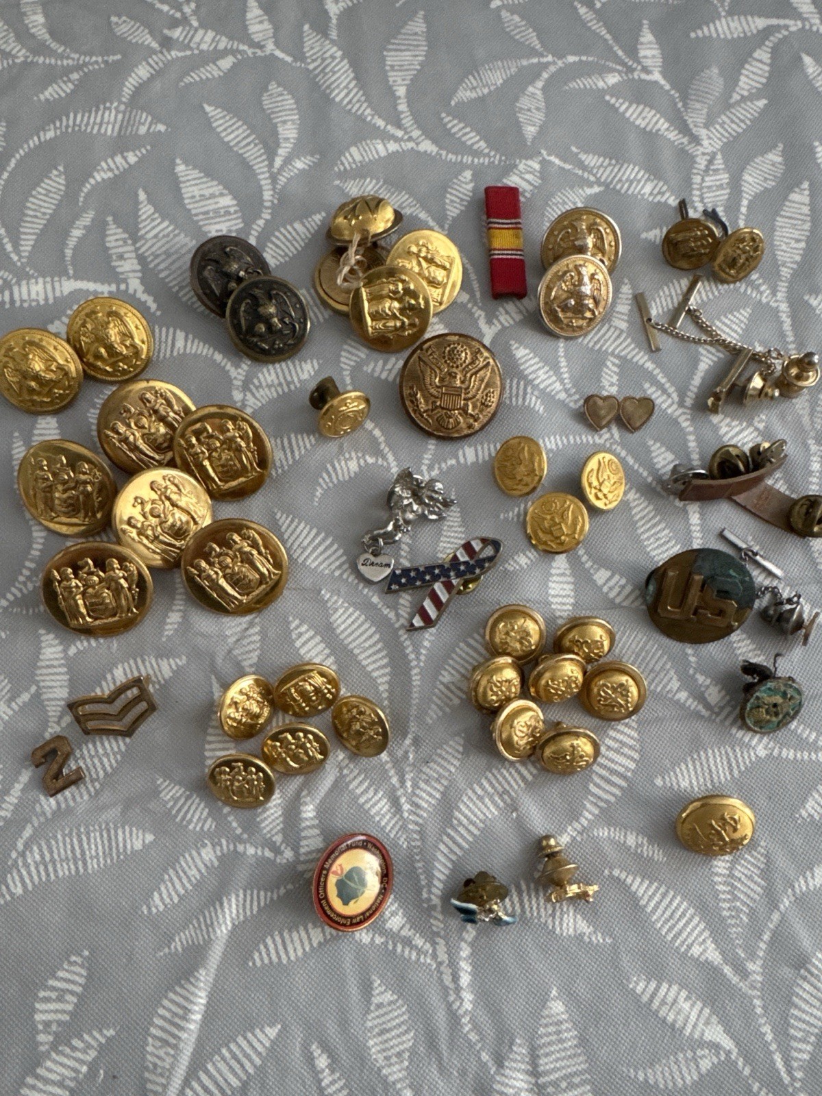 Vintage Jewelry Lot Military Buttons GEMSCO Kirk’s Folly Cufflinks Pins