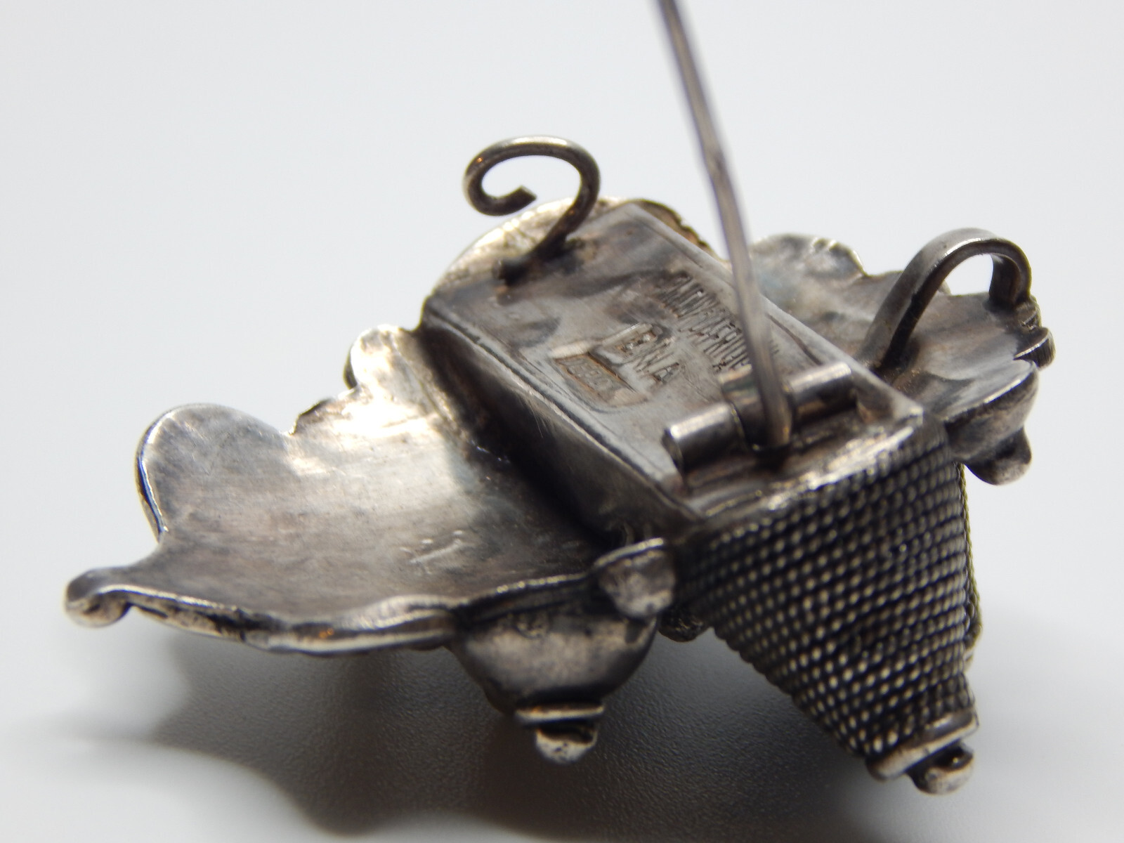 Art Deco African Sterling Silver Brooch-Pendant, Signed B.N.A., Depose