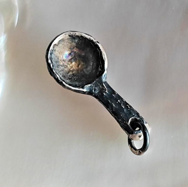 Vintage Sterling Silver 925 Spoon Pendant Charm 2.8g European Jewelry