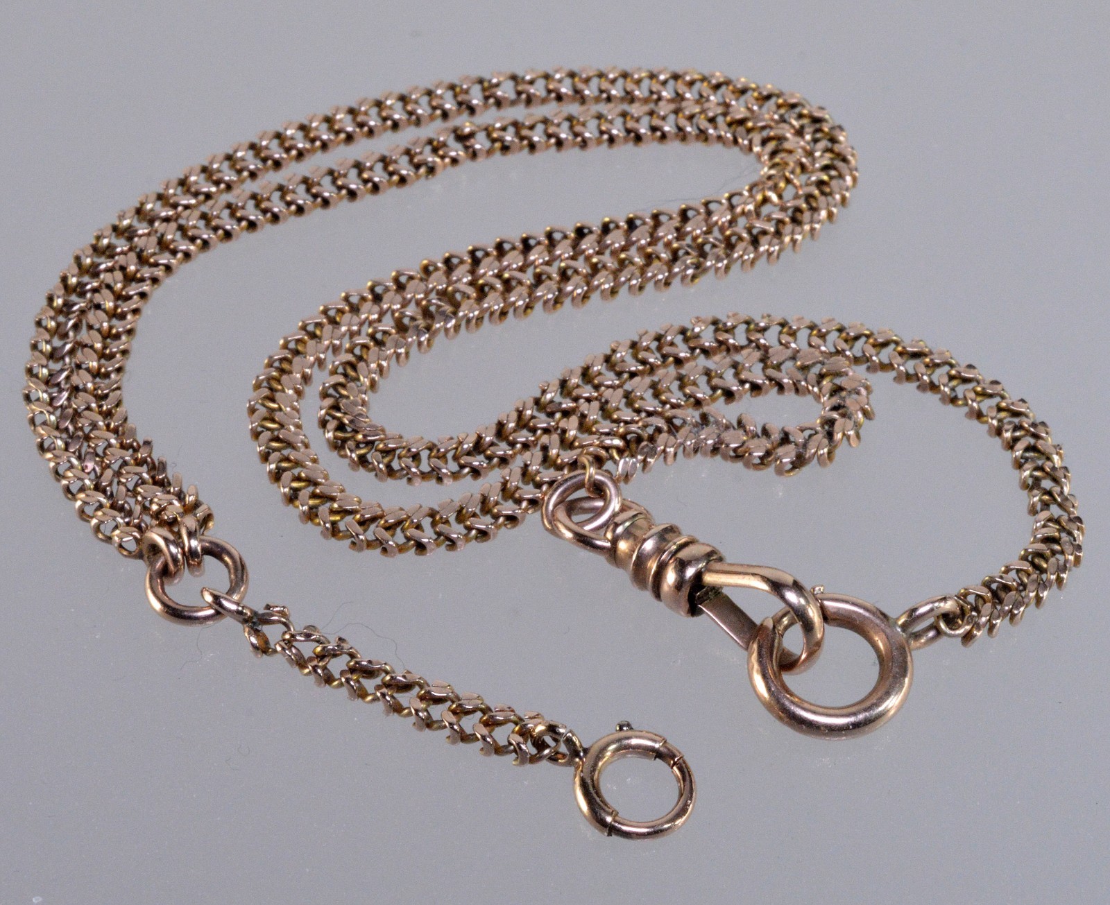 ANTIQUE VICTORIAN 10K GOLD FANCY LINK CHAIN NECKLACE C.1890 003876