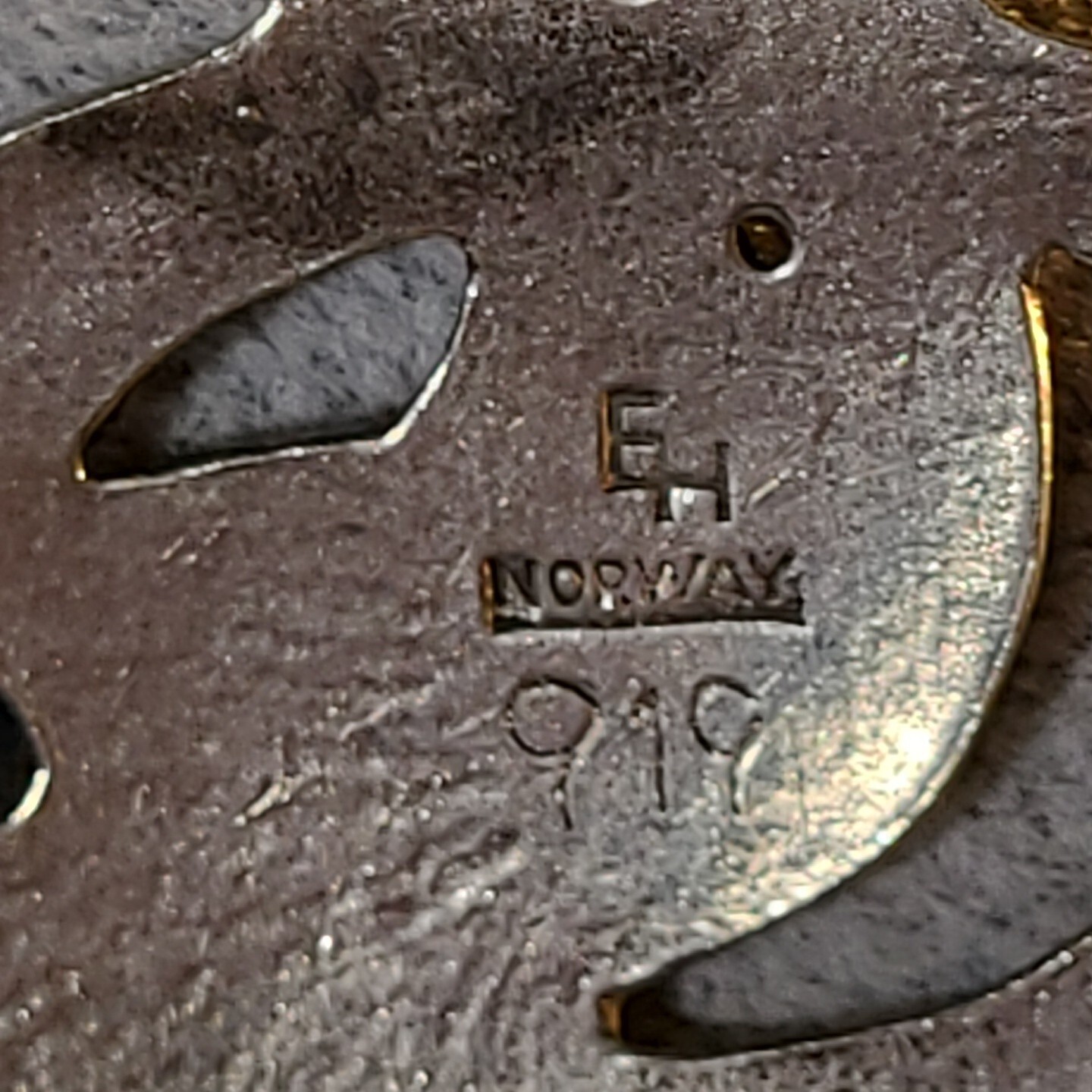 Vintage Eivind Hillestad Norway Pewter Signed EH Pendant Necklace 1960’s
